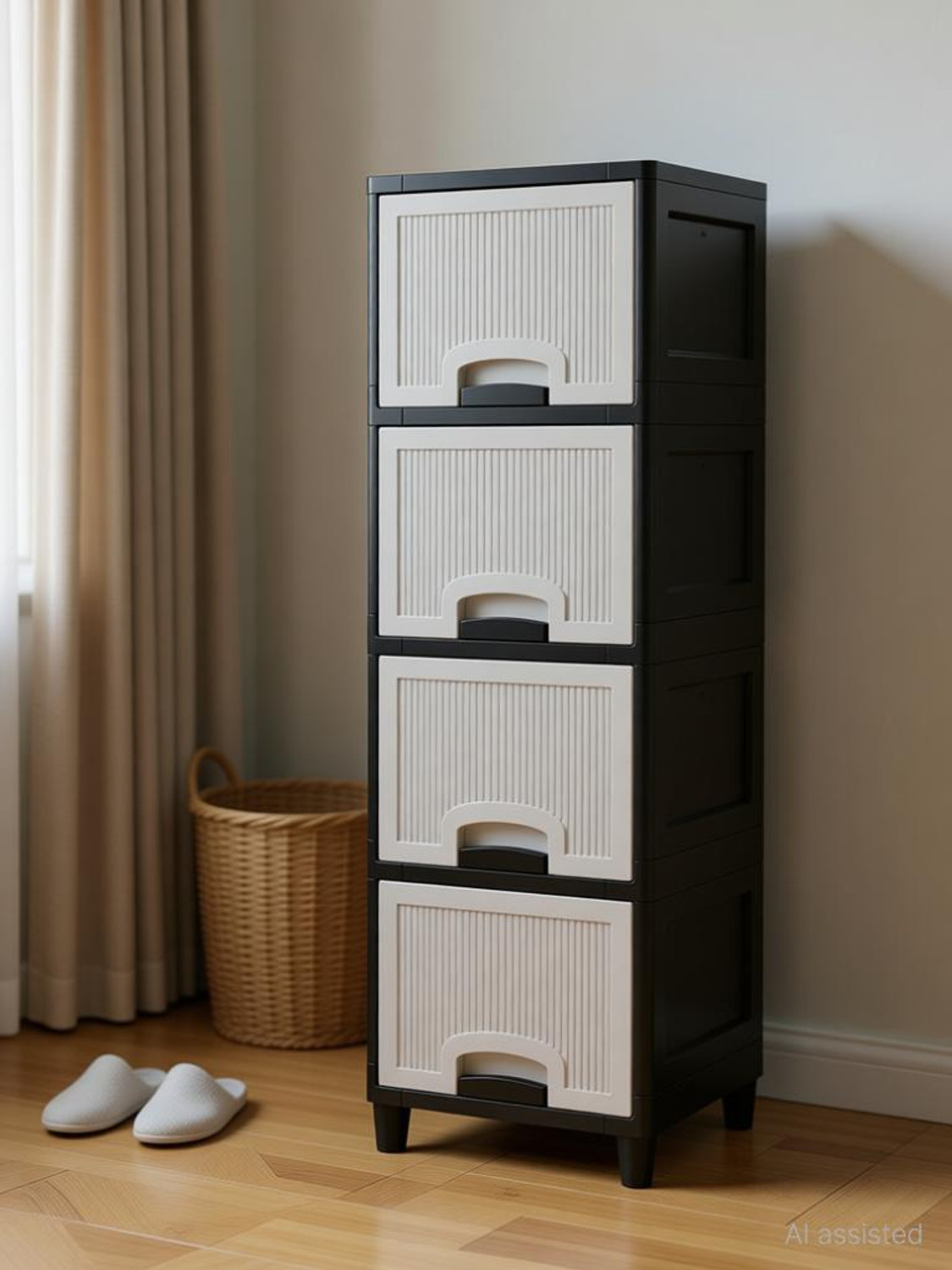 Image of MAXTID Multi Layer Bathroom Kitchen Cabinet Plastic Wall Shelf