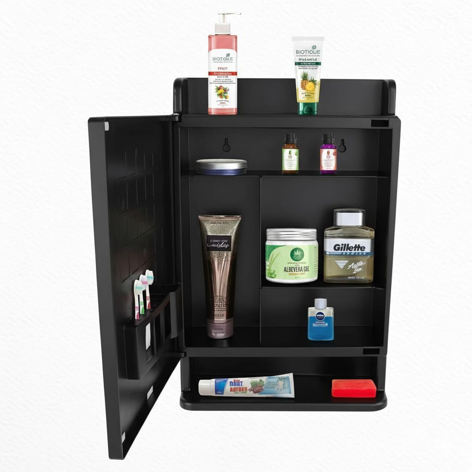 Image of URBAN CHOICE Saffire Black Polypropylene Wall Shelf