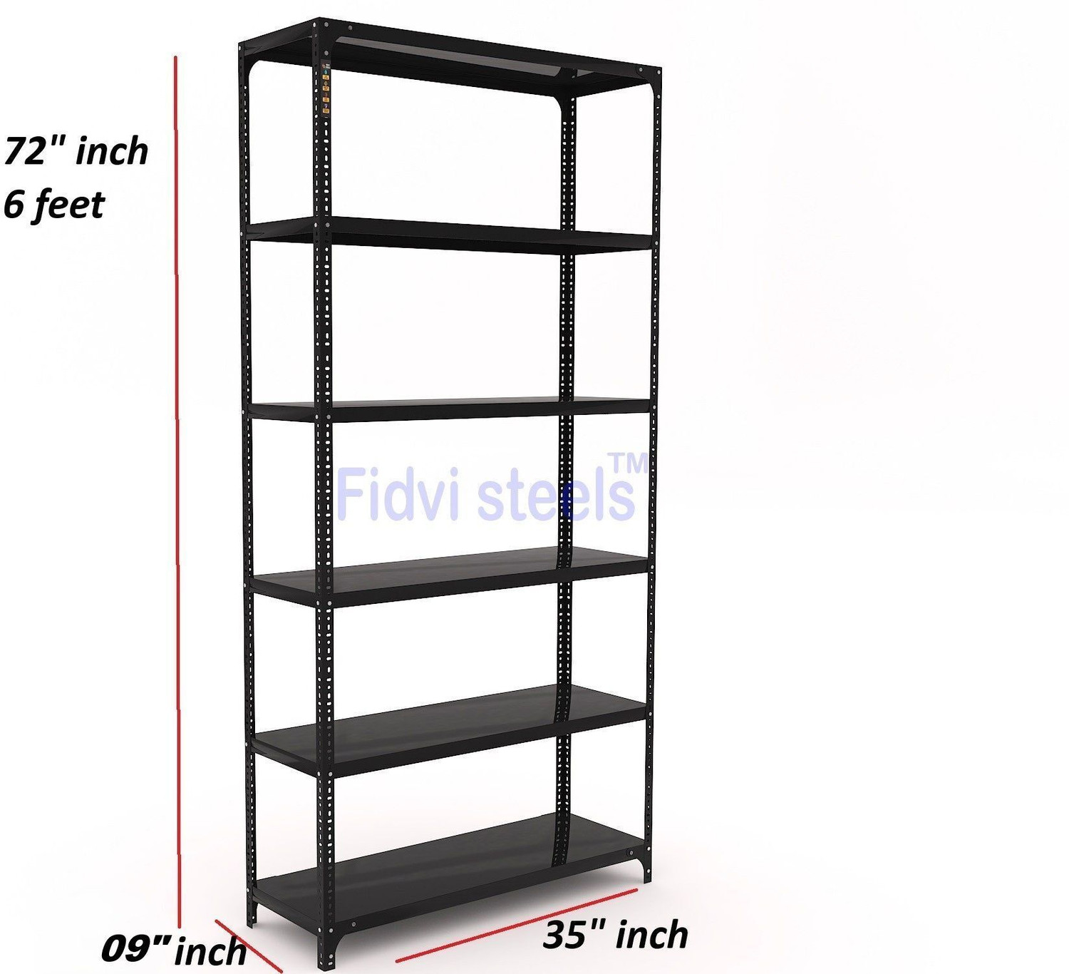 Image of FIDVI Iron Rack Metal Shelves Storage Shop Rack Luggage Powder Coated (09 inchWx35 inchLx72 inchH) Iron Wall Shelf