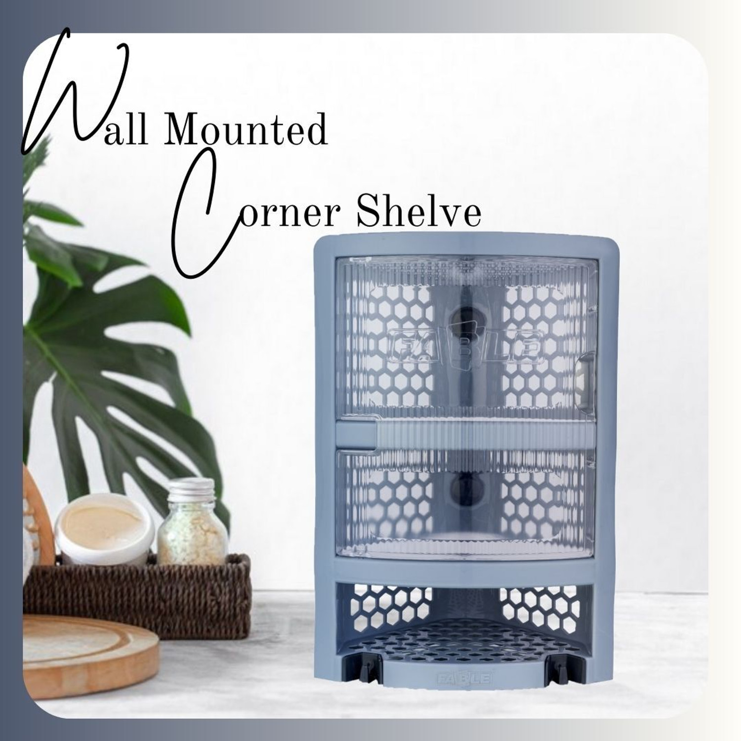 Image of Nabhya Multipurpose Wall Mount Bathroom Corner Rack for Home, Kitchen & Bathroom Plastic Wall Shelf