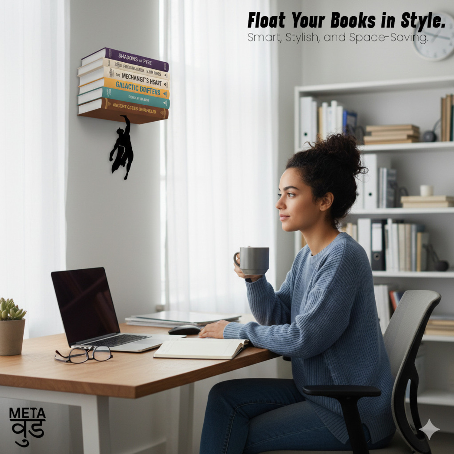 Image of MetaWood Superhero Book Shelves Steel Wall Shelf