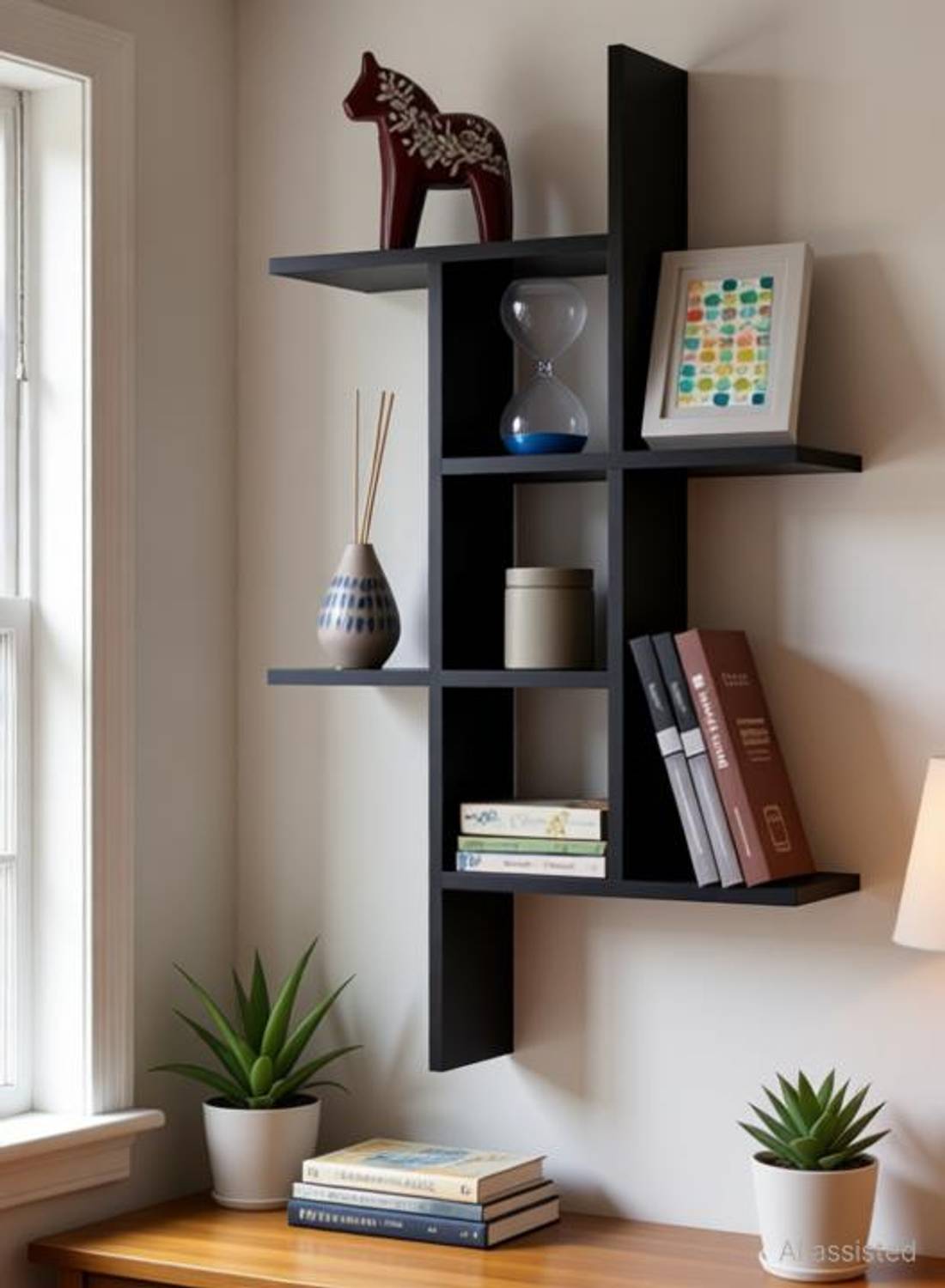 AmiFullshine wooden wall shelf wall hanging wall decor mounted floating Wooden Wall Shelf