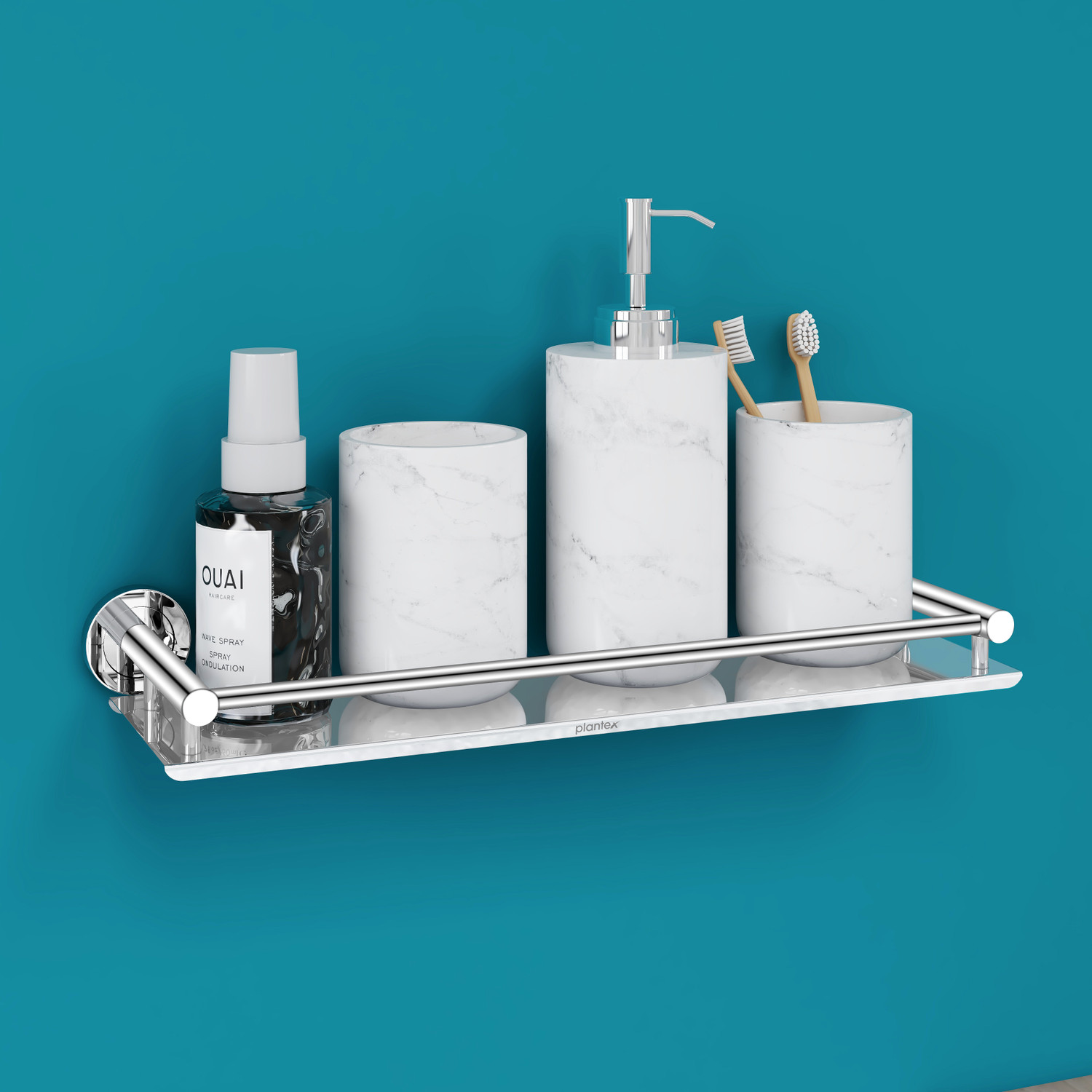Image of Plantex Stainless Steel Bathroom Shelf /Kitchen Shelf /Bathroom Shelf and Rack /Bathroom Accessories - (16 X 5 Inches) Stainless Steel Wall Shelf (Number of Shelves - 1, Silver)
