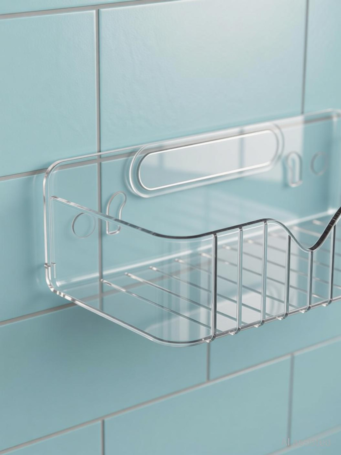 Image of ESSPY Drill-Free Shower Caddy | Self-Adhesive Plastic Shelf | Bathroom Organizer Plastic Wall Shelf