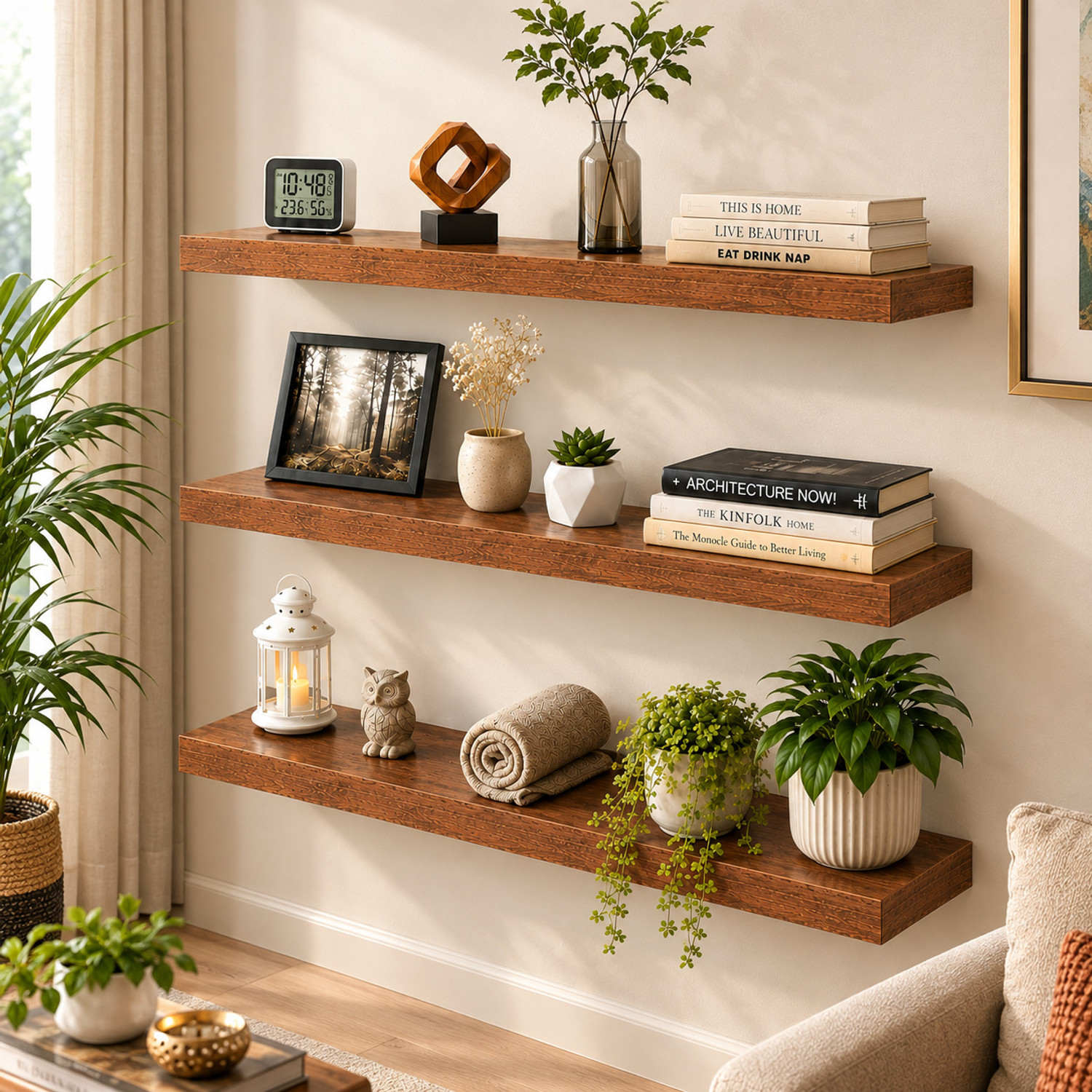 Image of AKOOPAR GLOBAL Wall Shelf Organizer Storage Rack Aluminium Wall Shelf