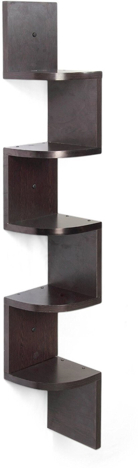 Image of iessential Zigzag Shape Corner Zigzag Corner Wall Mount Shelf 100% Good for Home Decorative Wooden Wall Shelf