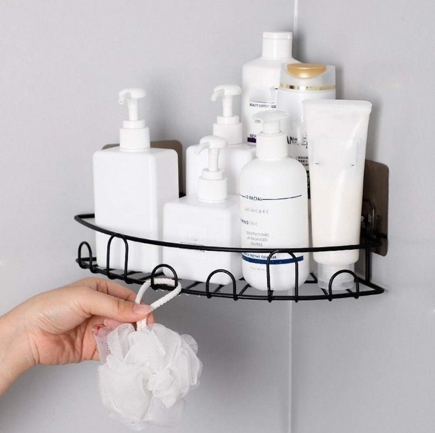 Image of Welkin Flower design rack shelf pack of 2 for bathroom and kitchen Iron Wall Shelf