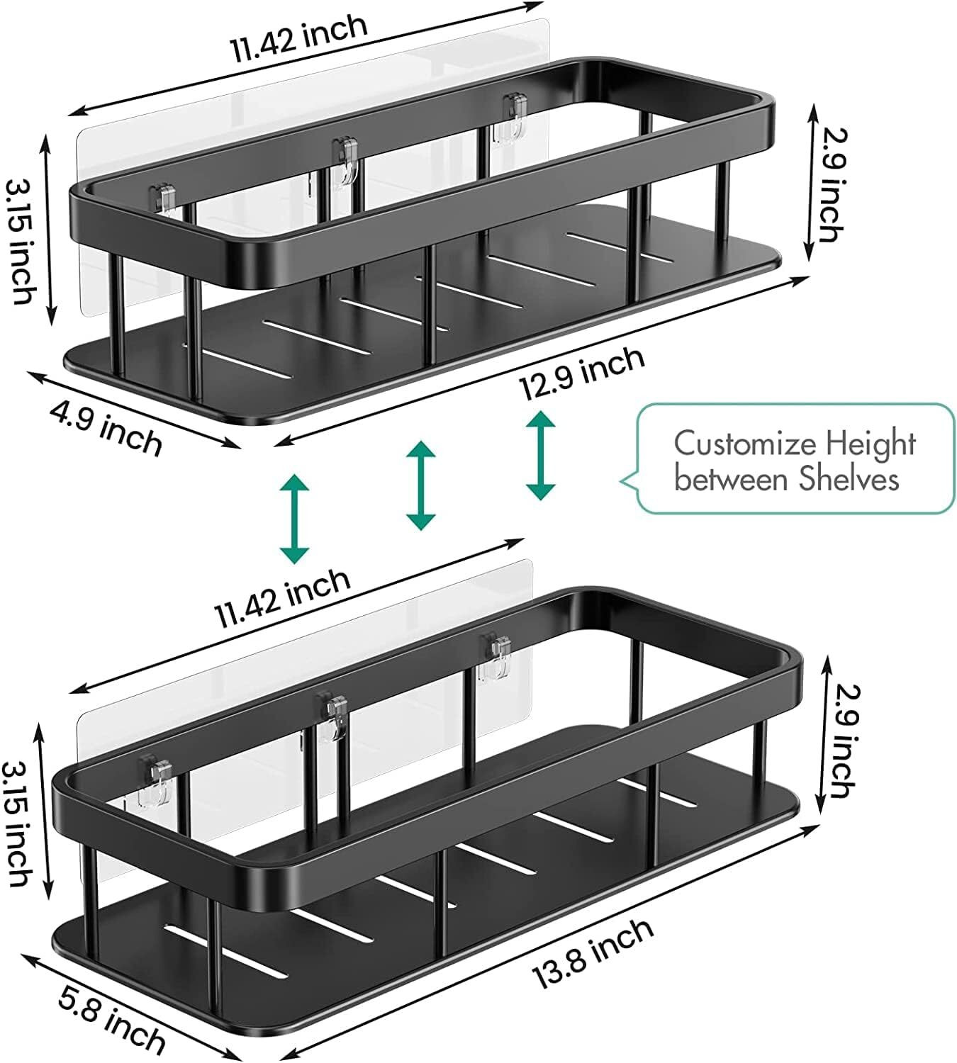 Image of ESSPY Stainless Steel 2 Tier Wall Shelf Plastic Wall Shelf