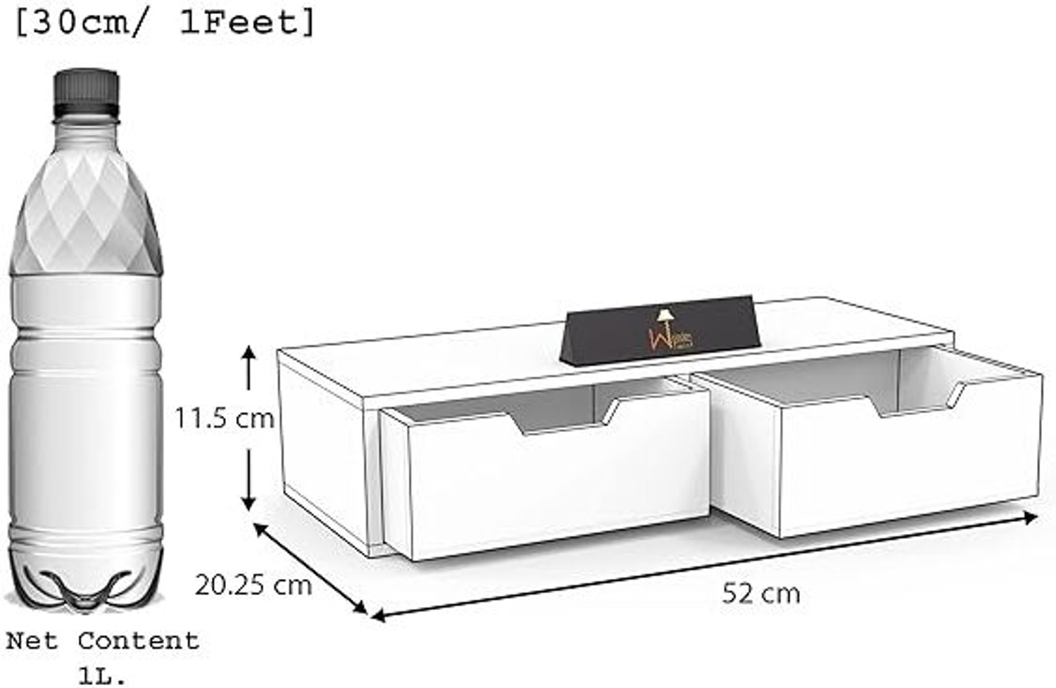 Image of SIWOZ Wall Mount Drawer Wall Shelves for Interior Design in Living Rooms Drawer Shelf MDF (Medium Density Fiber) Wall Shelf