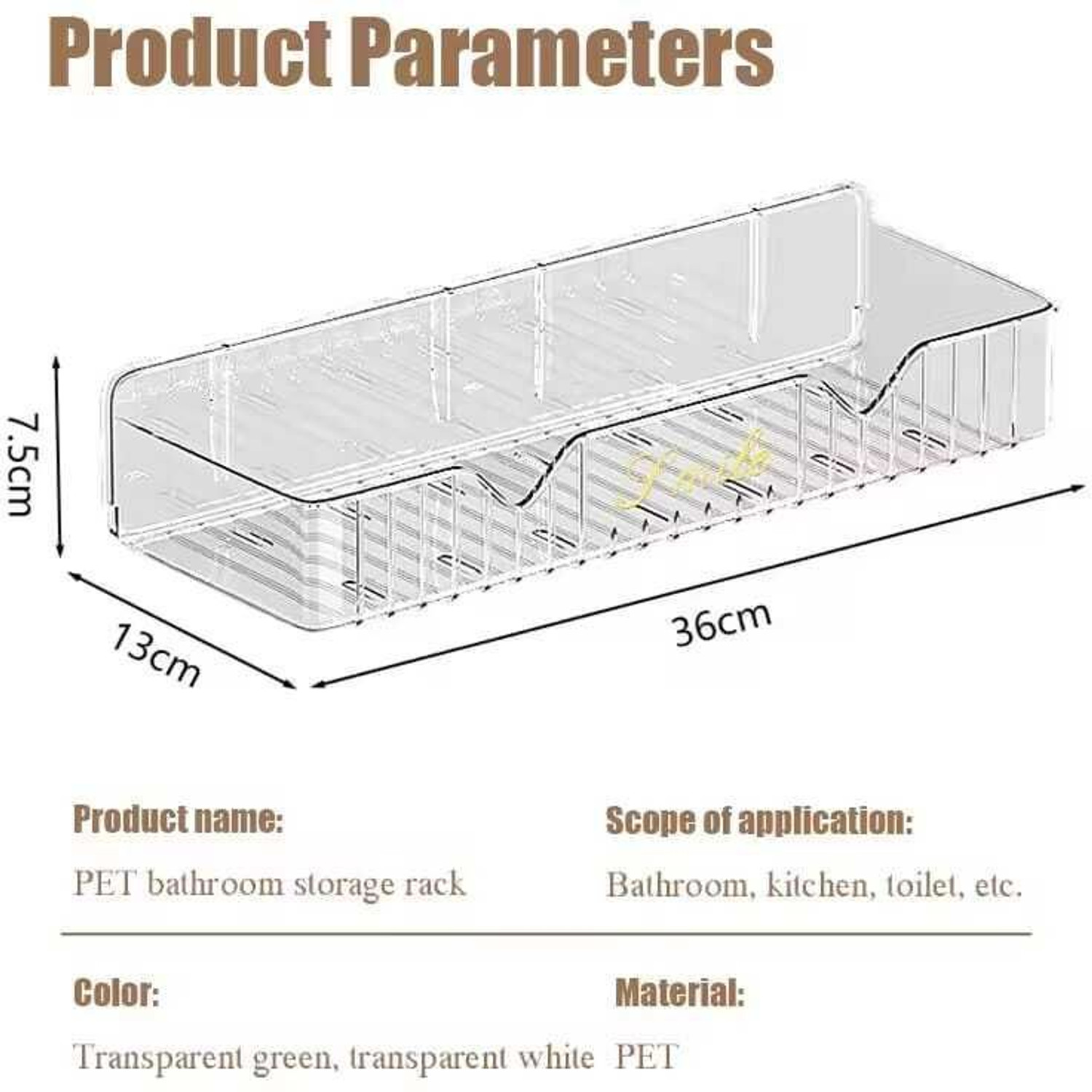 Image of ESSPY Drill-Free Shower Caddy | Self-Adhesive Plastic Shelf | Bathroom Organizer Plastic Wall Shelf