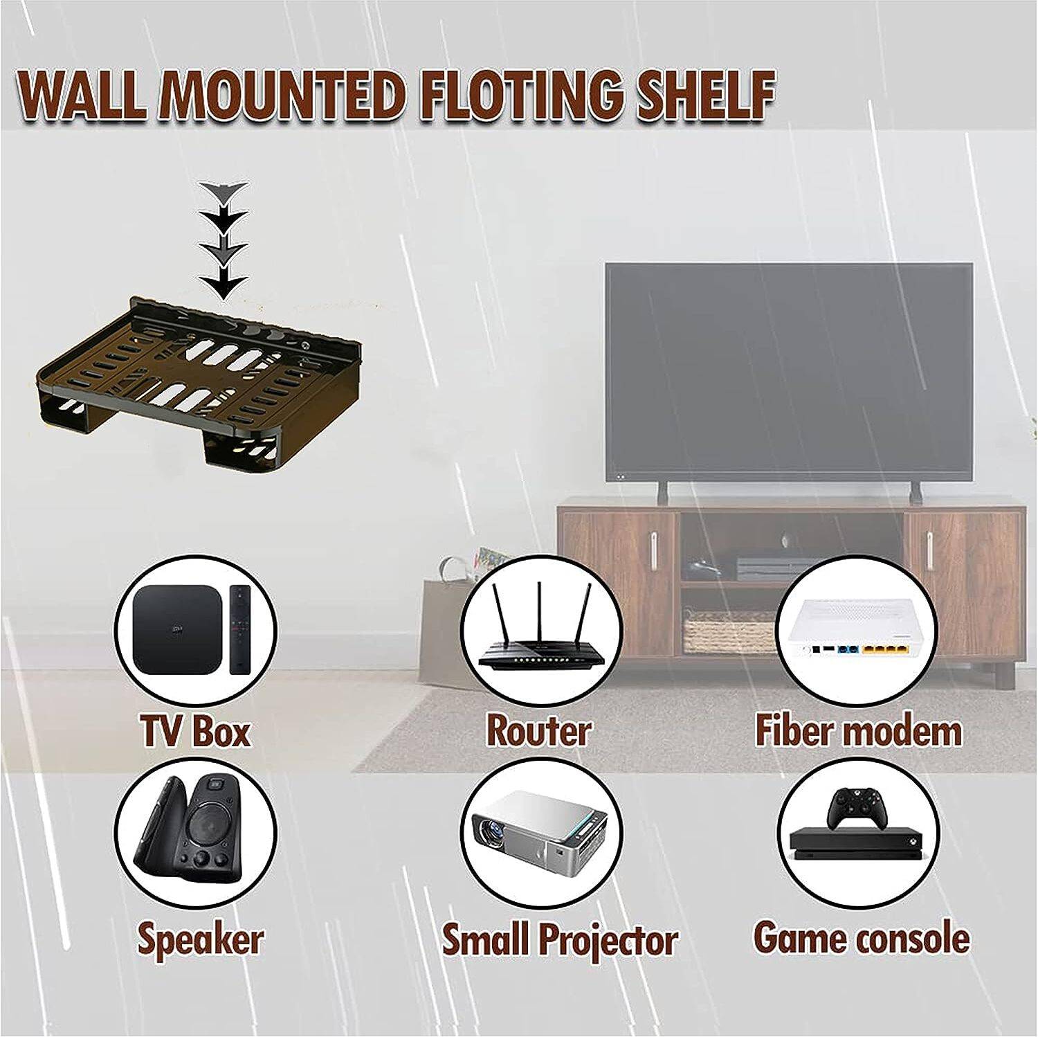 Fivean Set Top Box Wall Mount Stand with Remote Holder - Image 5
