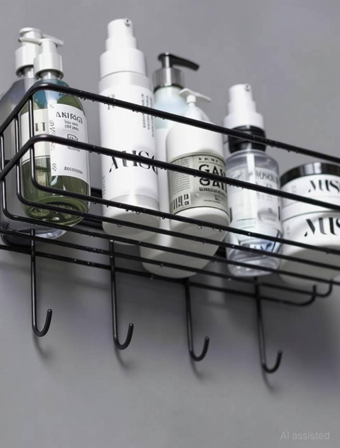 anjil GI Self-Adhesive Wall Shelves for Bathroom Organizer/ Storage/ Rack Stainless Steel Wall Shelf