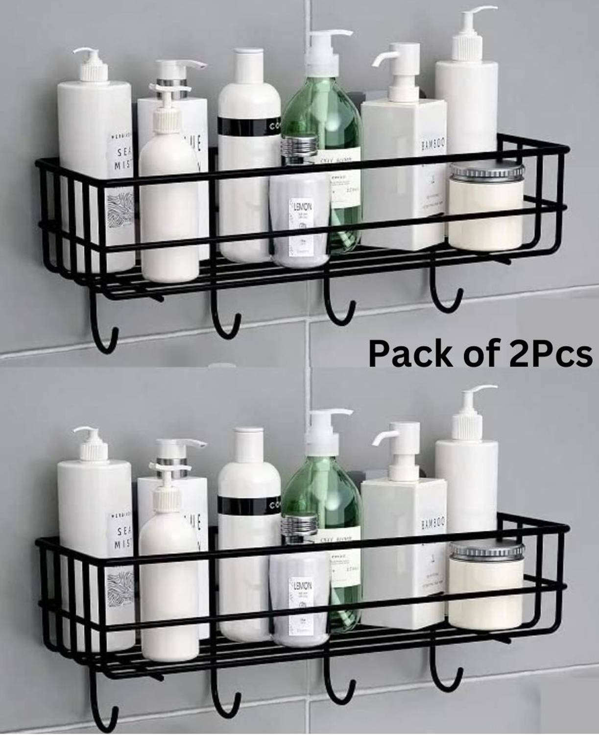 AD PLAST Wall Mounted Shelf/Rack/Storage Organizer for bathroom/living Hall (pack of 2) Iron Wall Shelf