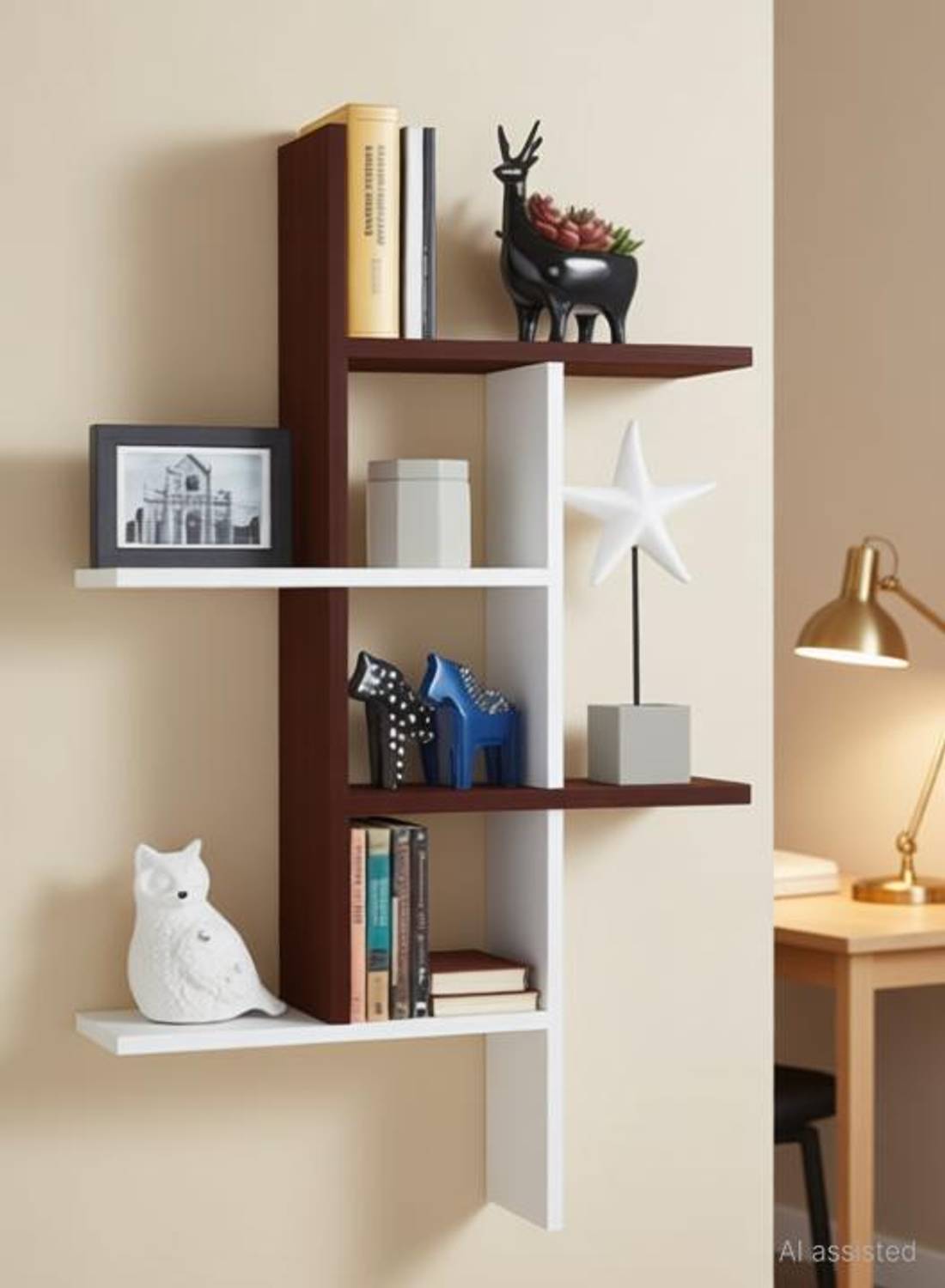 AmiFullshine wooden wall shelf wall hanging wall decor mounted floating Wooden Wall Shelf