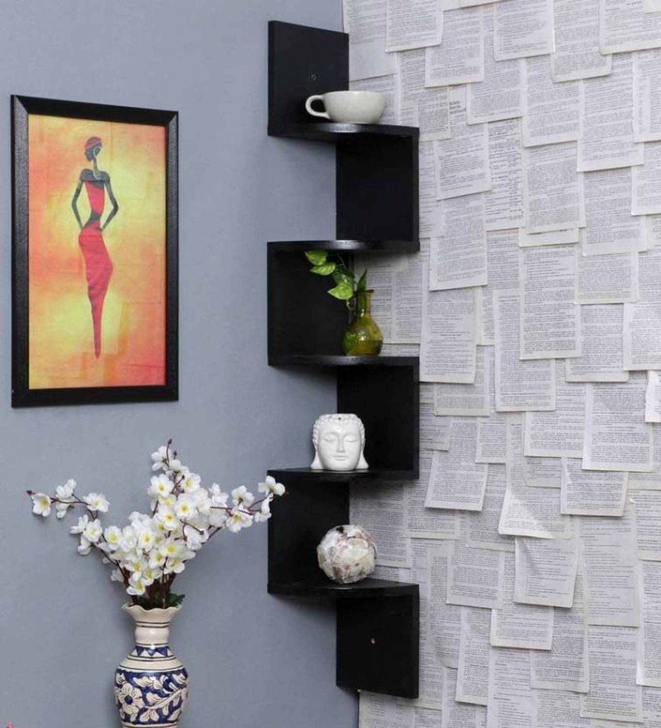 Extend Crafts Corner Hanging Shelf for Living Room Stylish |Float...mo