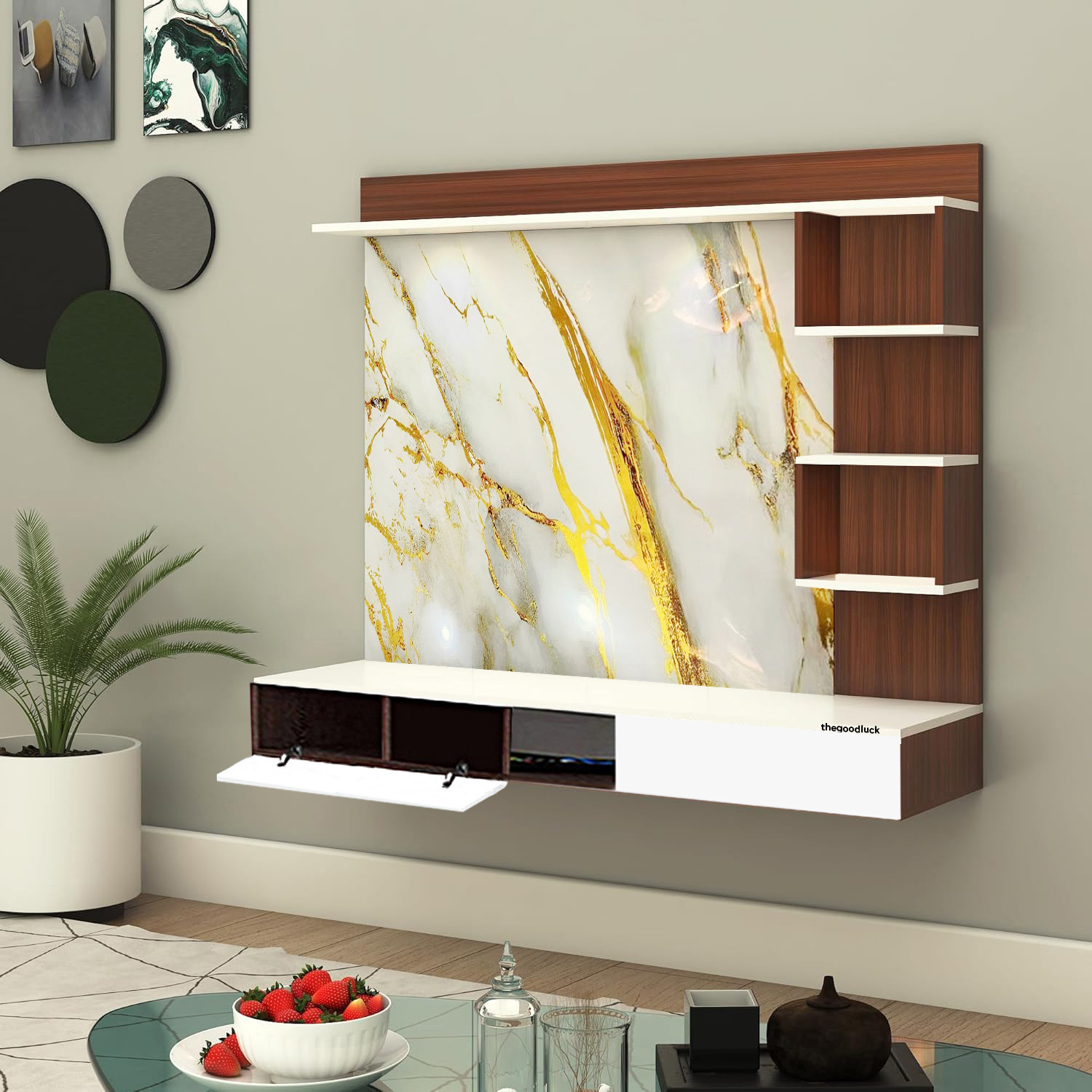 Image of Aavarnam Particle Board Wall Shelf