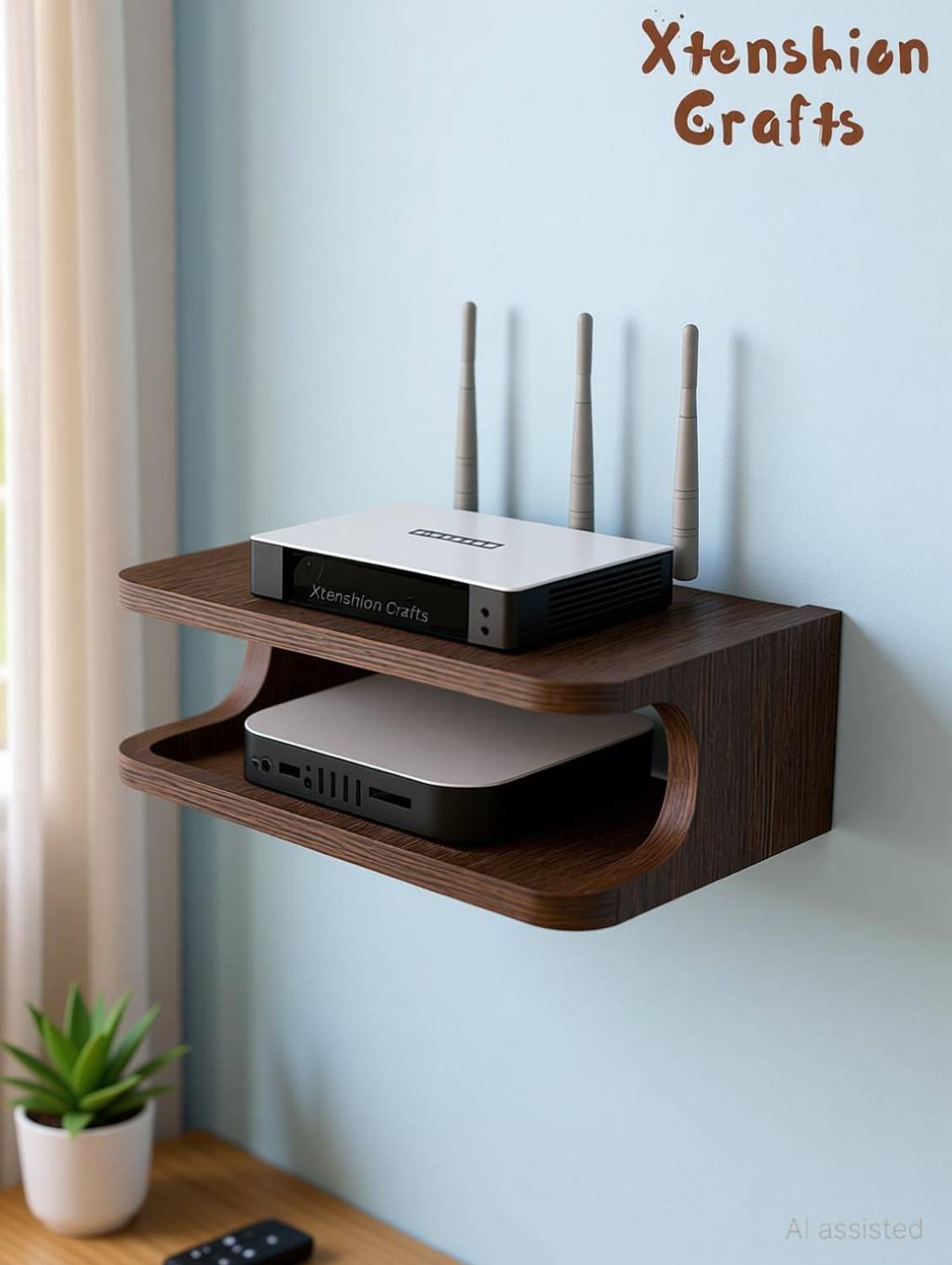Xtenshion Crafts Wooden Wall Shelf - Image 2
