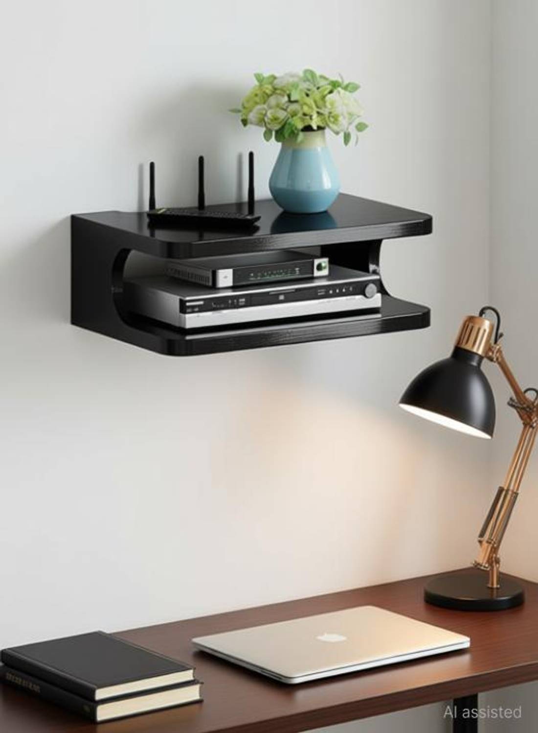 AmazingShopee wifi router set top box stand MDF (Medium Density Fiber) Wall Shelf