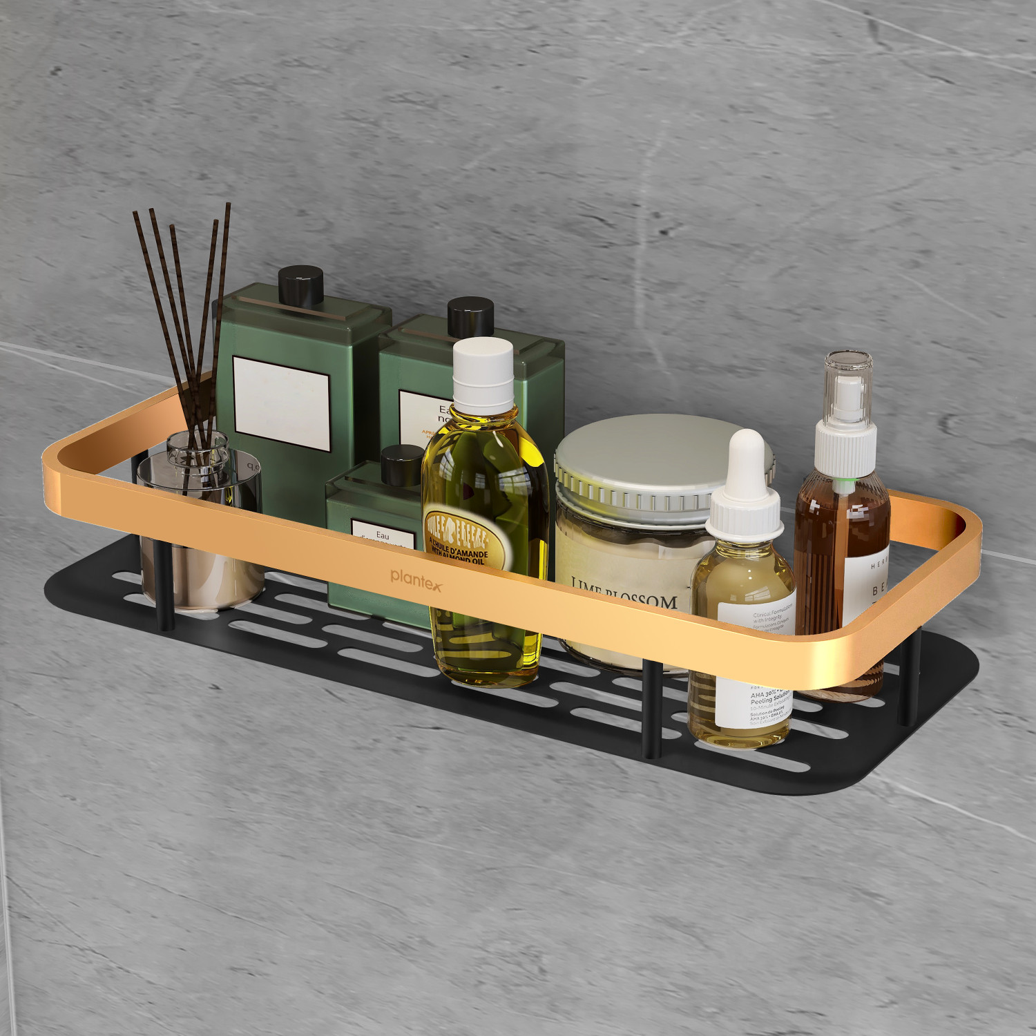 Image of Plantex Shelf for Bathroom /Multipurpose Shelf /Self-Adhesive Shelf for Home /Office(12x5) Aluminium, Stainless Steel Wall Shelf