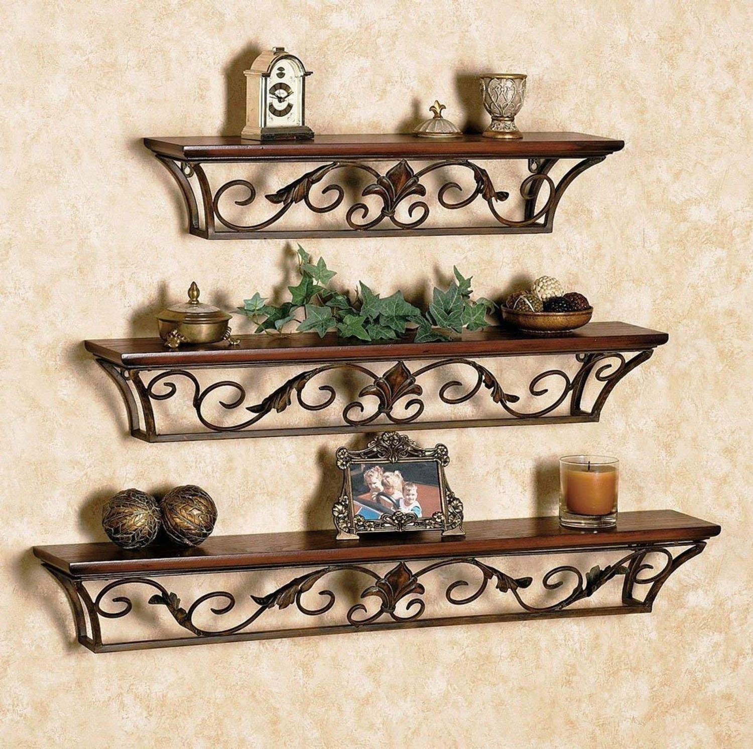 Image of Decorhand Iron, Wooden Wall Shelf
