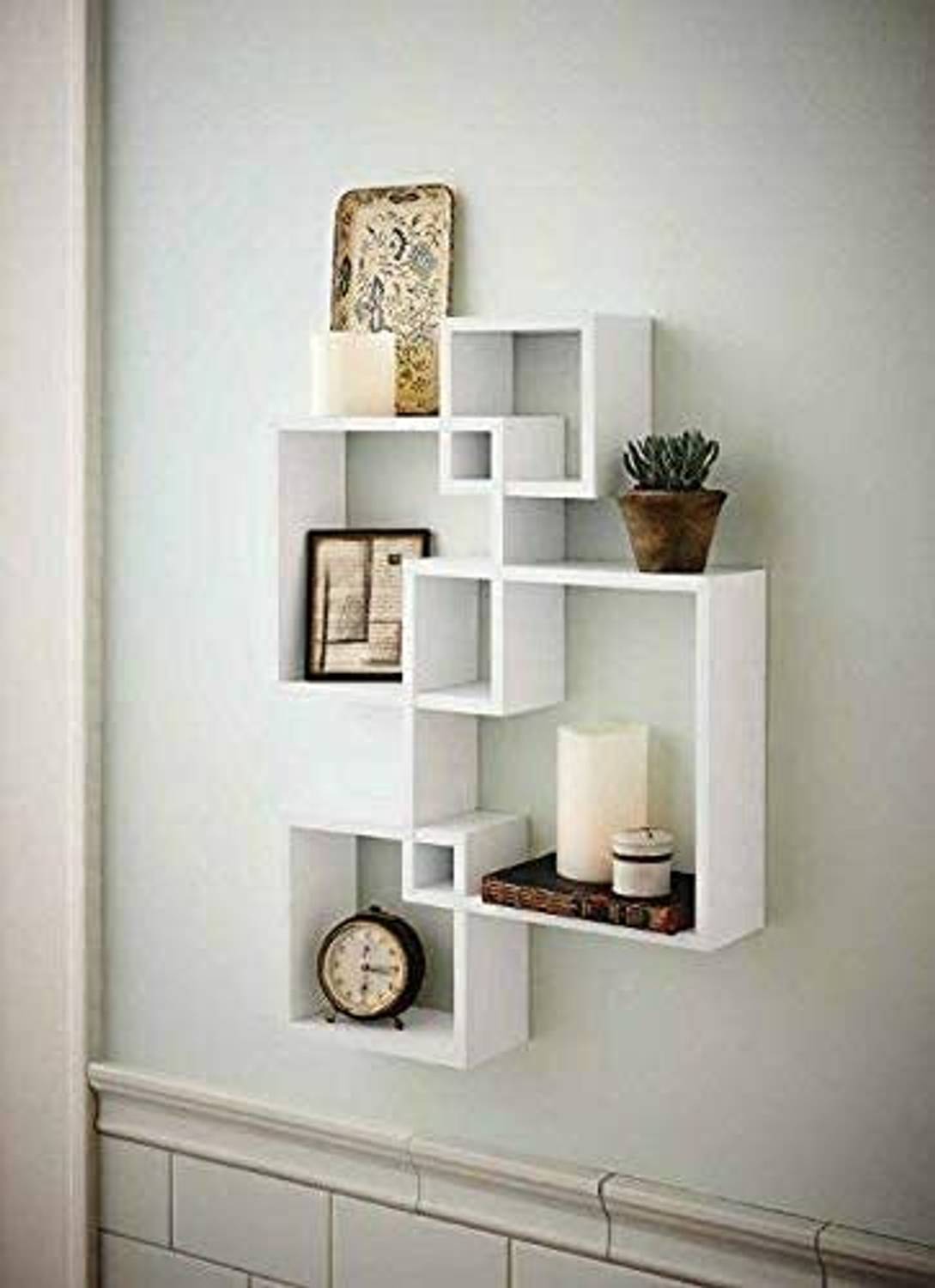 Himanshu Craft Wooden Intersecting Wall Shelves for Living Room,