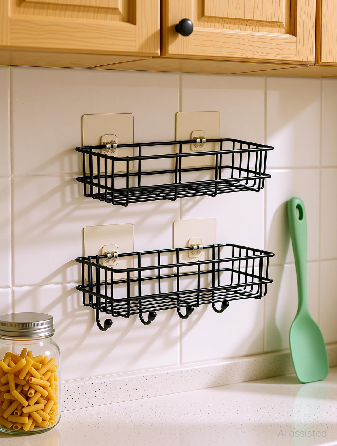 Image of ADONZ Sticker Wall Mounted Bathroom Corner / / Rack / Storage Organizer Iron, Steel Wall Shelf
