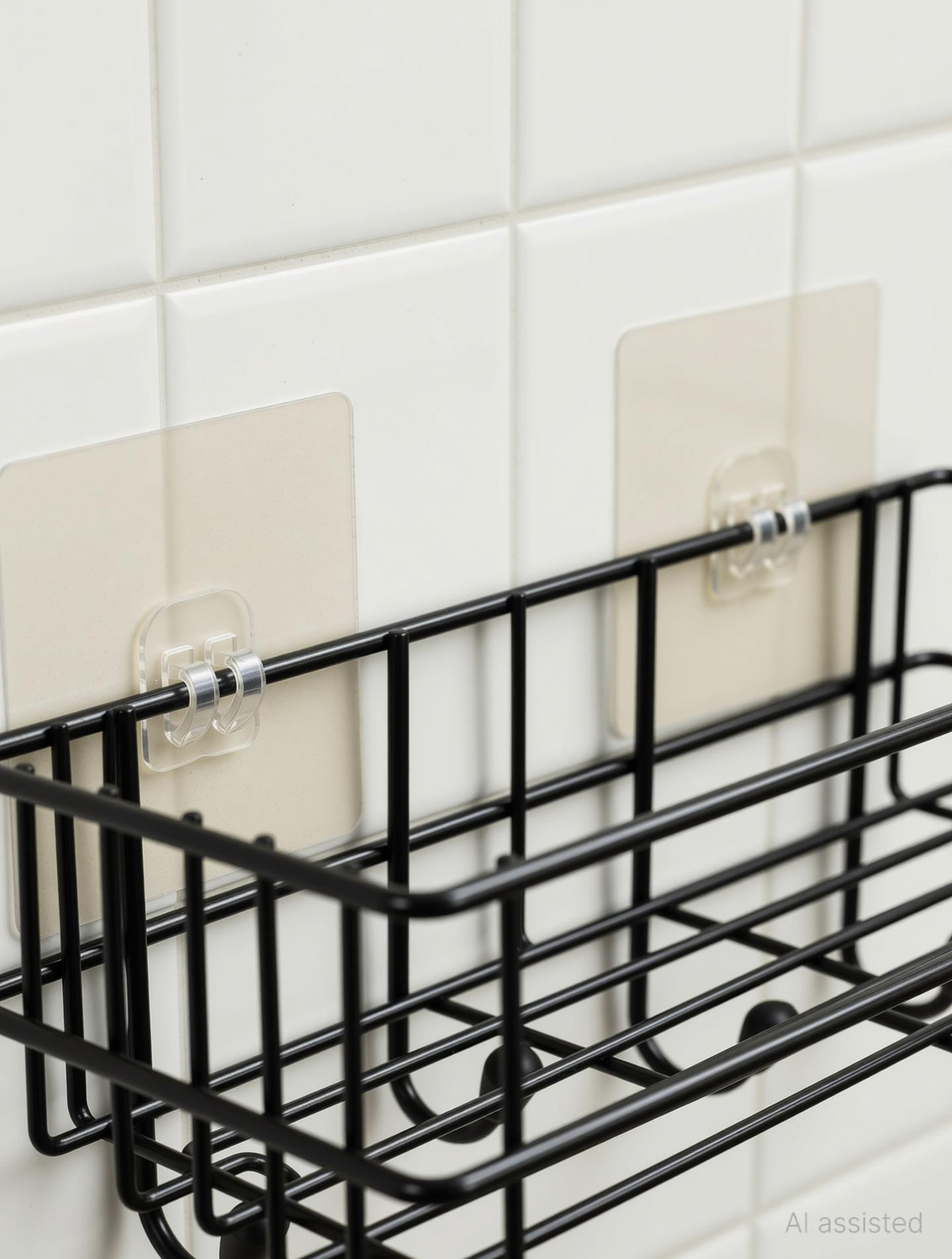 Image of ADONZ Sticker Wall Mounted Bathroom Corner / / Rack / Storage Organizer Iron, Steel Wall Shelf