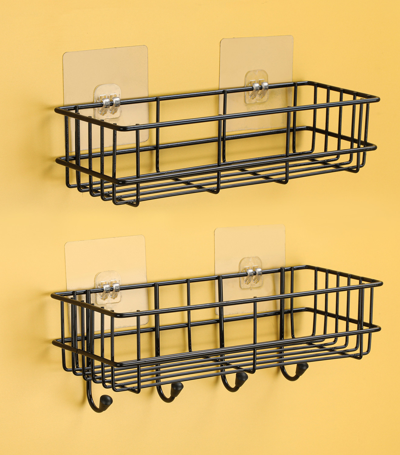 Image of ADONZ Sticker Wall Mounted Bathroom Corner / / Rack / Storage Organizer Iron, Steel Wall Shelf