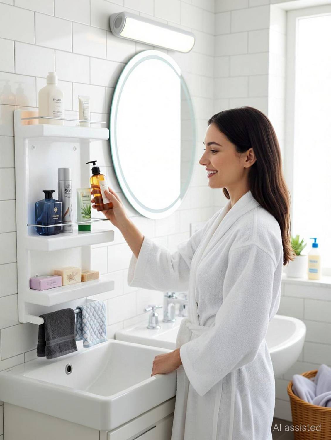 Branco Wall Mounted Multipurpose ath Shelf Bathroom Rack | Plastic Wall Shelf