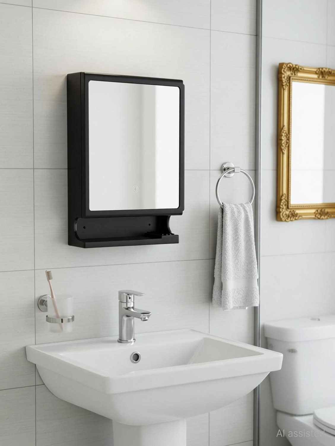 Image of CIPLA PLAST New Look Plastic Multipurpose Cabinet | Storage Organiser | Wall Mounted | Polypropylene Wall Shelf