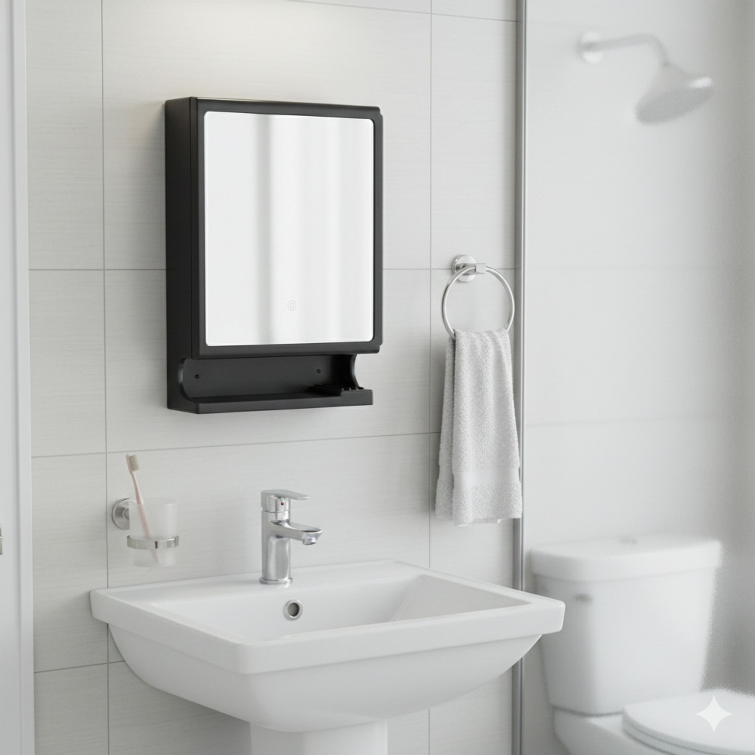 Image of CIPLA PLAST New Look Plastic Multipurpose Cabinet | Storage Organiser | Wall Mounted | Polypropylene Wall Shelf