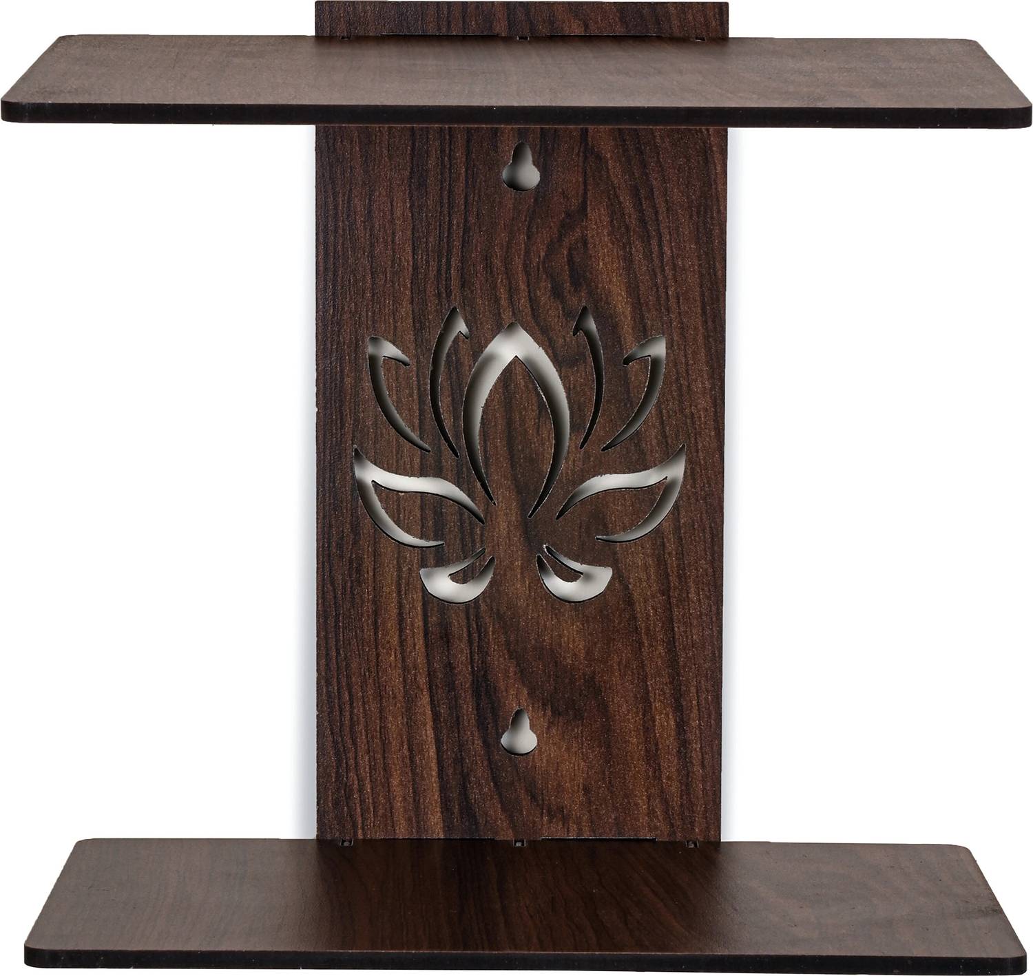 Gojeeva Engineered Wood Dark Brown Flower Pattern Wall Shelve Sto