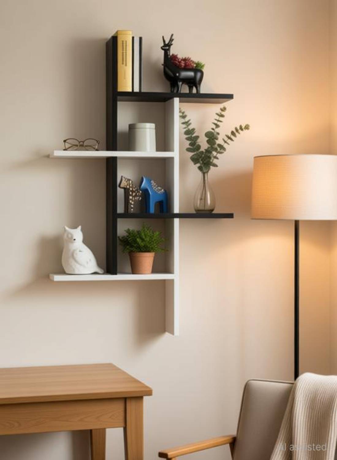 AmiFullshine wooden wall shelf wall hanging wall decor mounted floating Wooden Wall Shelf