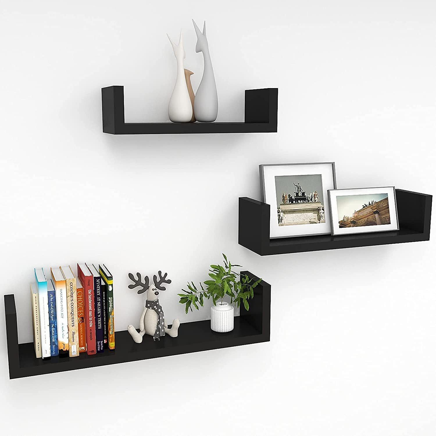 Image of UHUD CRAFTS Wooden Wall Shelf