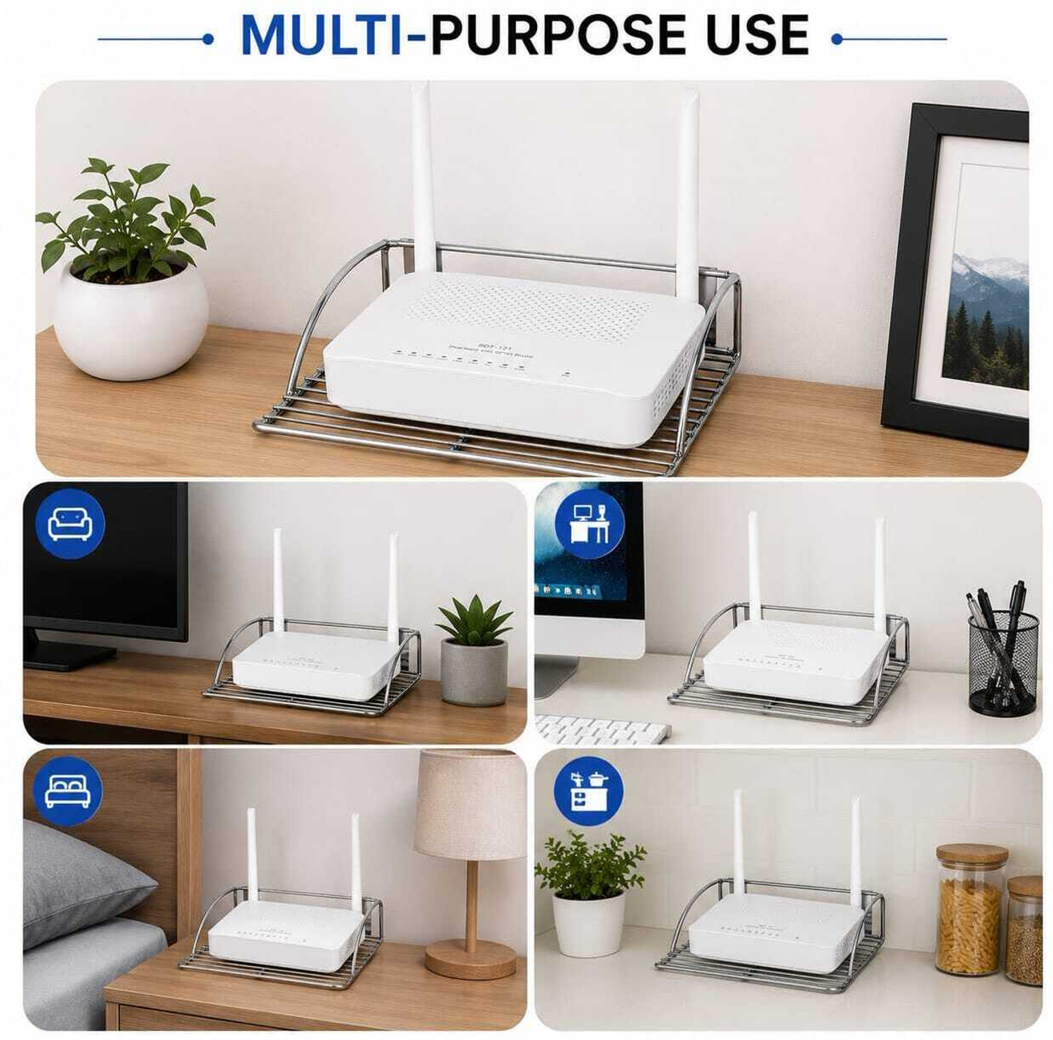 Image of v2fashion SET TOP BOX STAND BIG METAL SHELF Iron Wall Shelf (Number of Shelves - 1, steel) Iron, Stainless Steel, Steel Wall Shelf
