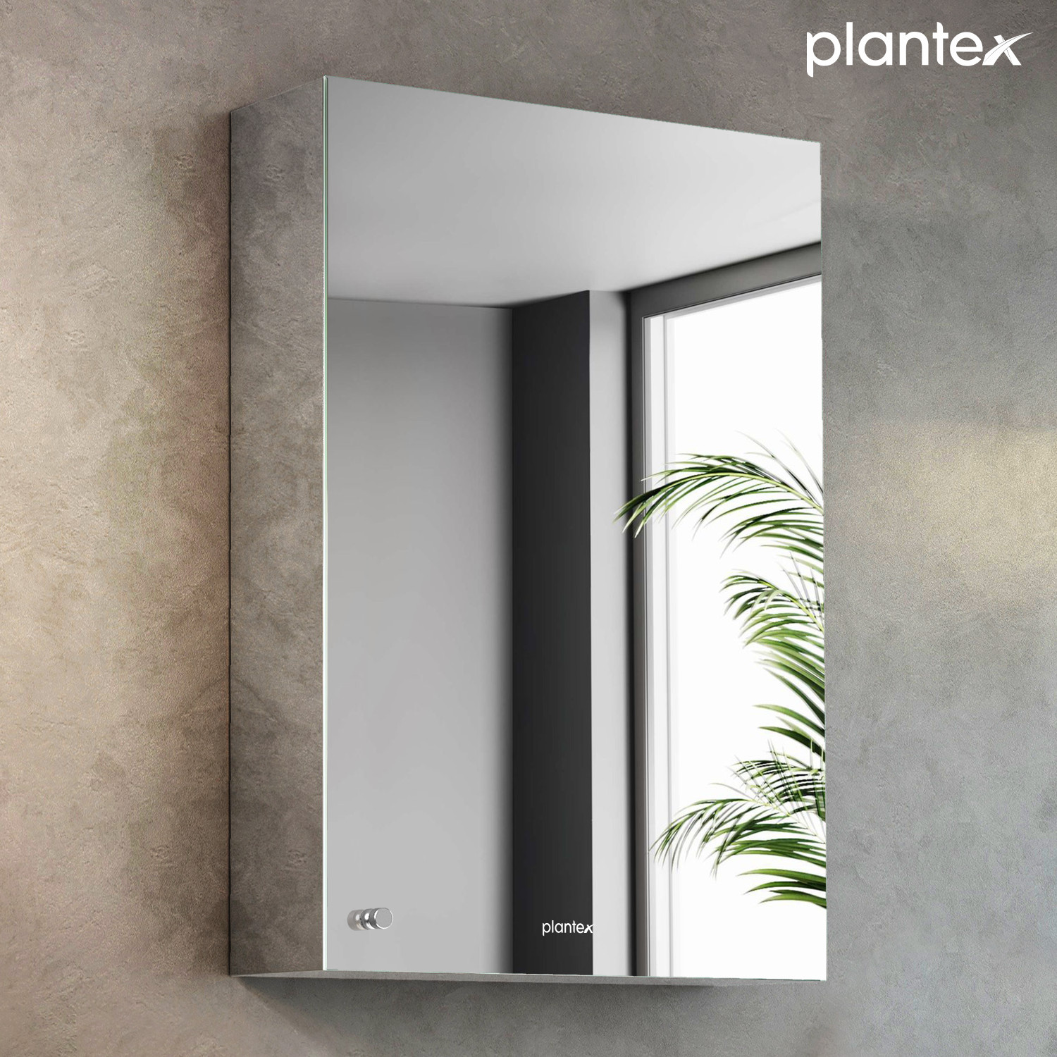 Image of Plantex Platinum 304 Stainless Steel Bathroom Cabinet with Mirror Door (16 X 24 Inches) Steel Wall Shelf