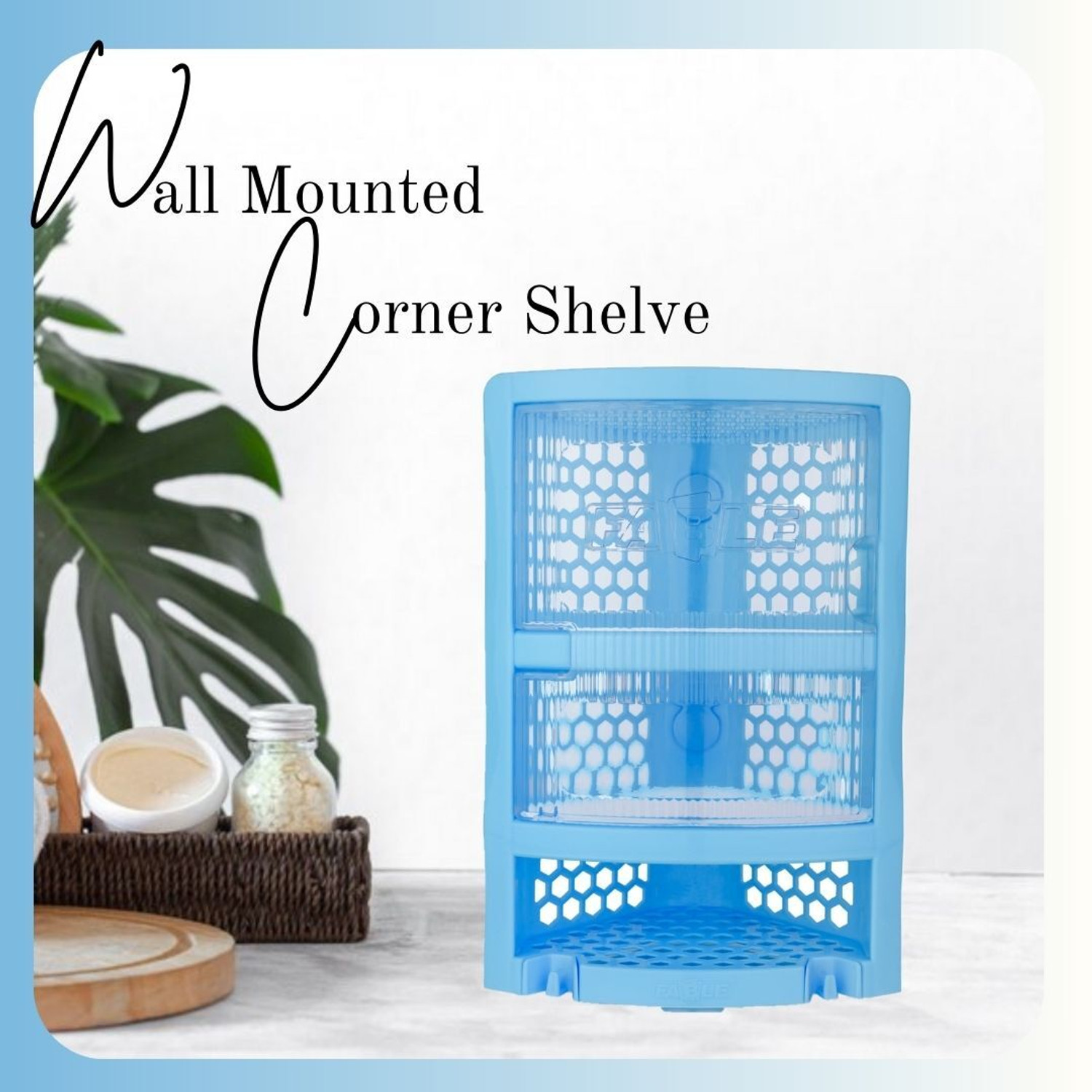 Image of Nabhya Multipurpose Wall Mount Bathroom Corner Rack for Home, Kitchen & Bathroom Plastic Wall Shelf