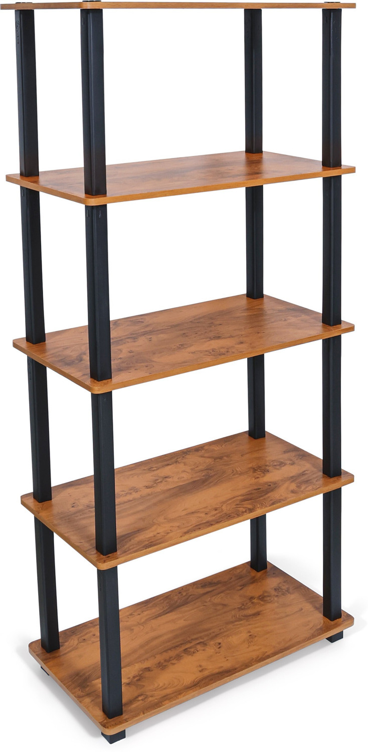 Image of Livzing 5Tier DIY Turn N Tube Wooden Multipurpose Rack /Standing Shelf for Book Storage Wooden Wall Shelf