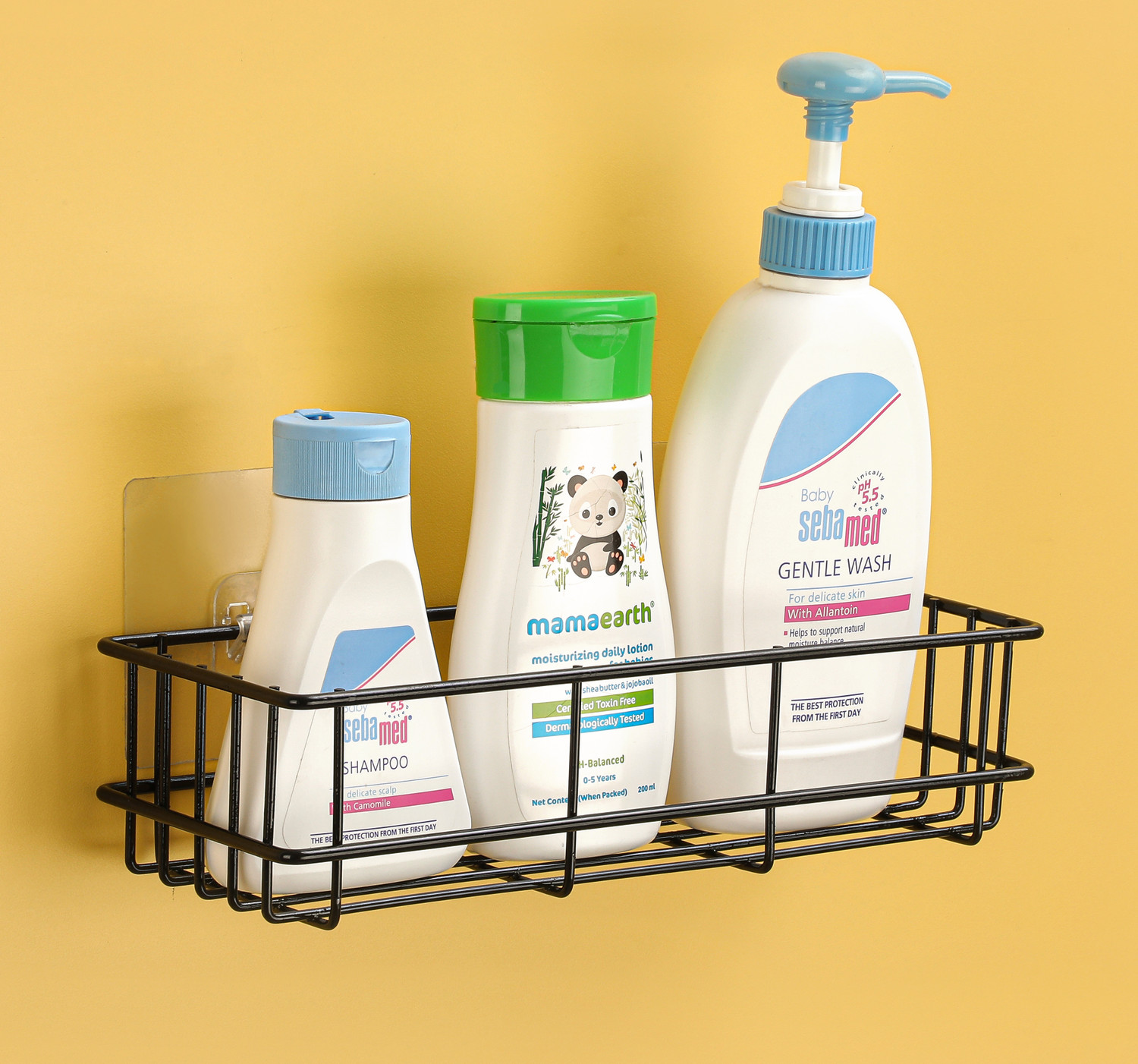 Image of ADONZ Sticker Wall Mounted Bathroom Corner / / Rack / Storage Organizer Iron, Steel Wall Shelf