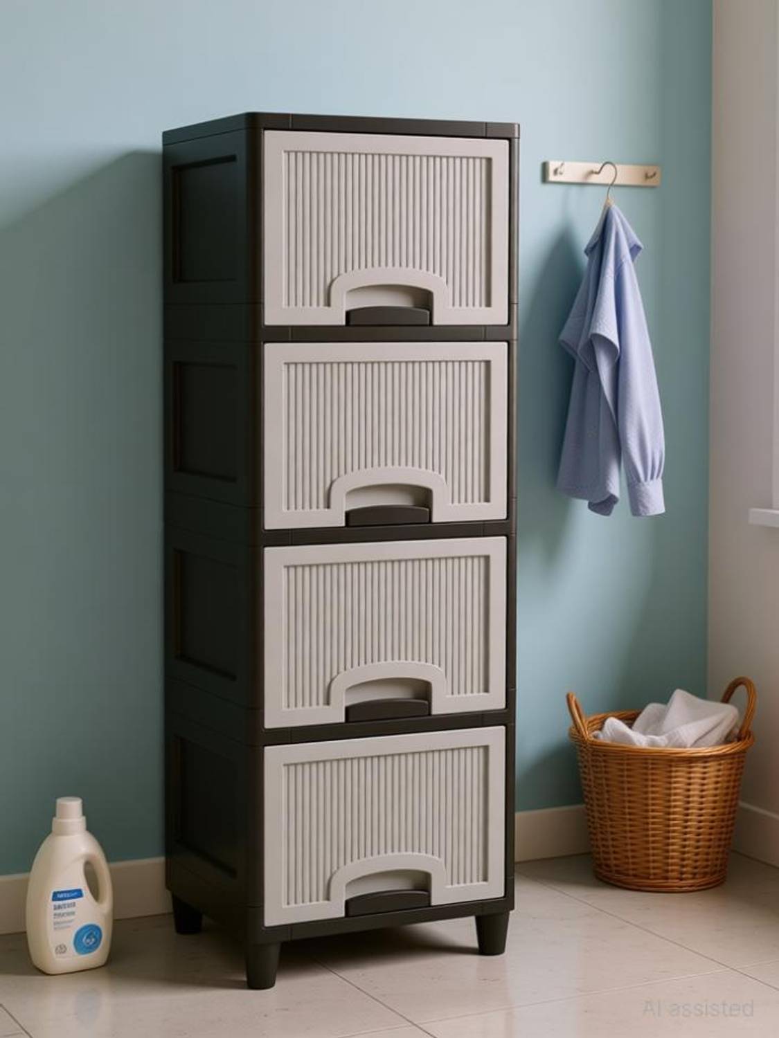 MAXTID Multi Layer Bathroom Kitchen Cabinet Plastic Wall Shelf (N