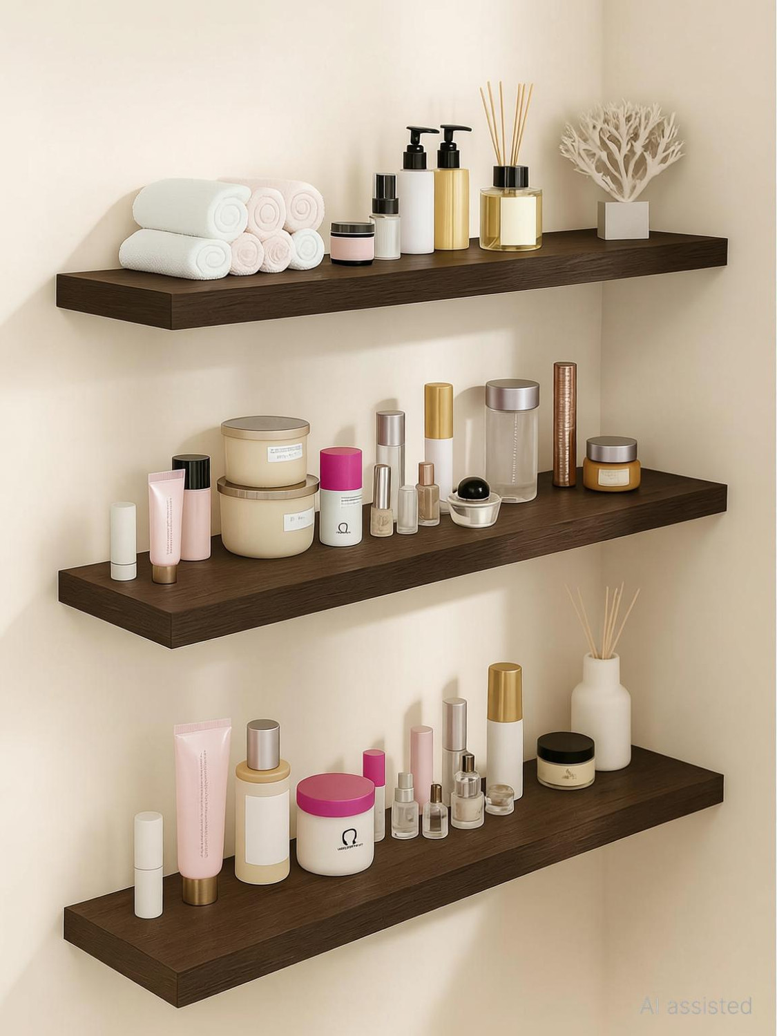 Image of WOOD 49 20X6X3BP-49 Wooden Wall Shelf