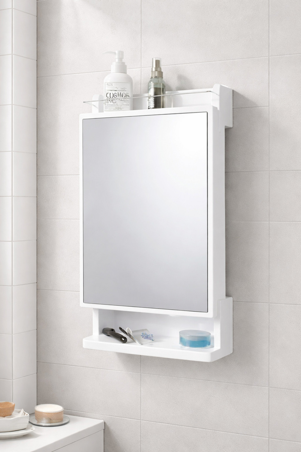 Image of ICONPLUS MC00112 Glass, Plastic, Steel, Crystal Wall Shelf