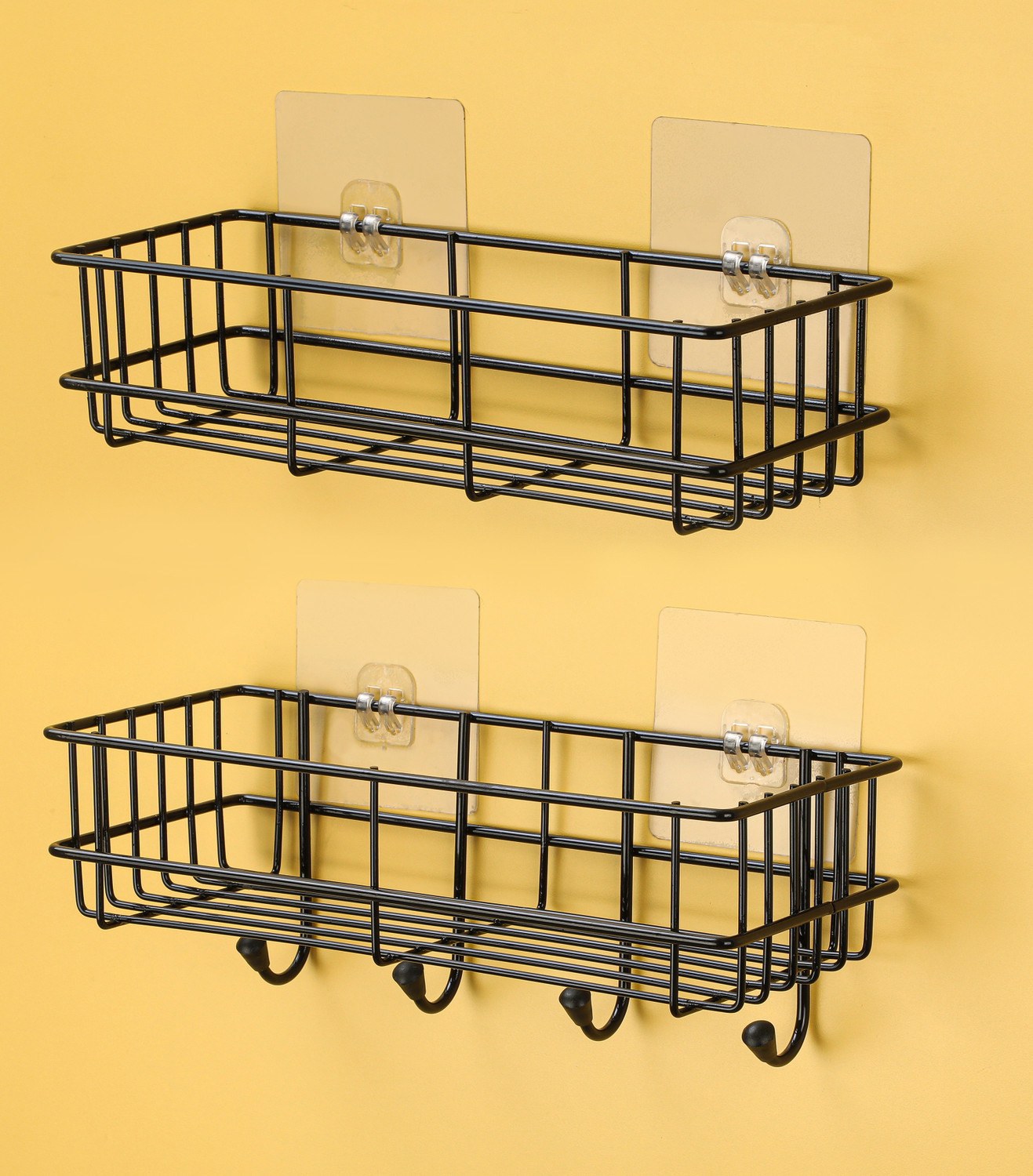 Image of ADONZ Sticker Wall Mounted Bathroom Corner / / Rack / Storage Organizer Iron, Steel Wall Shelf