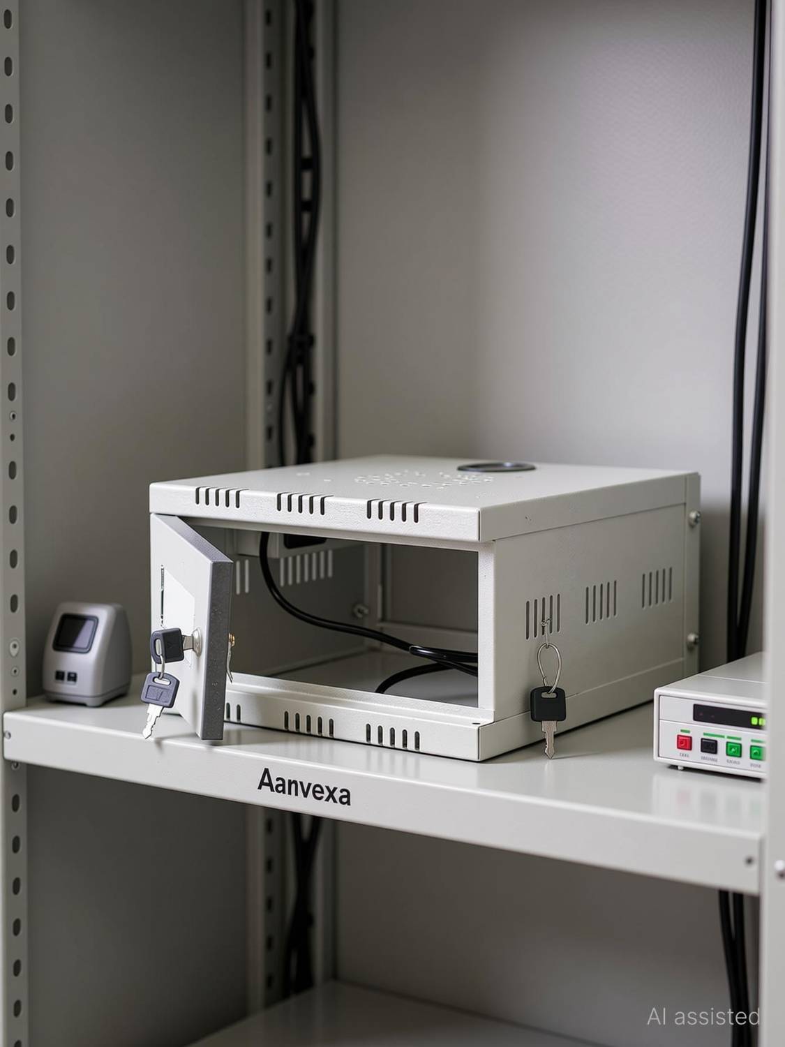 Aarvexa 1U CCTV Cabinet Box/DVR Rack Wall Mount with Lock/Server Rack Iron Wall Shelf