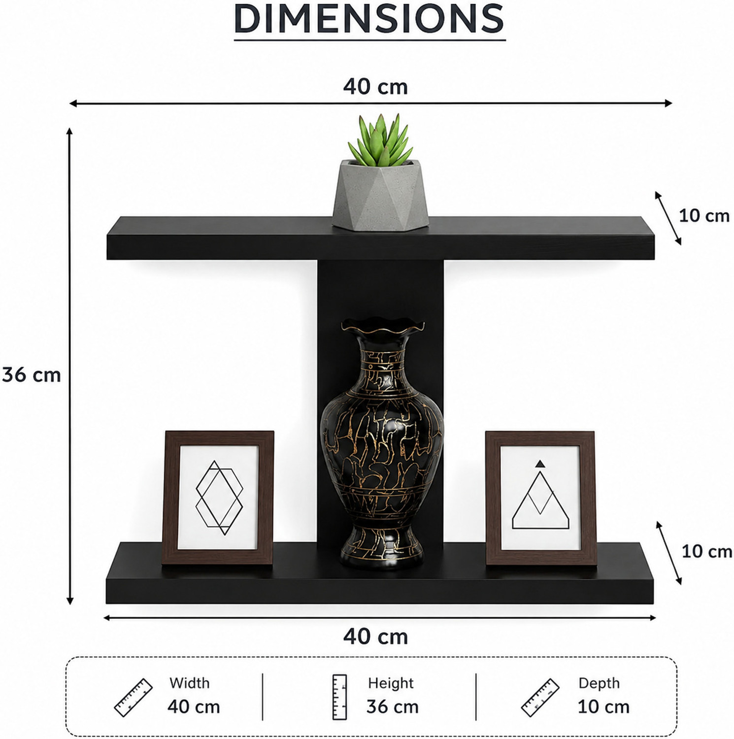 Image of RASTWOOD Wooden Wall Shelf Home Decor MultiPurpose Display Rack for Room Books Plants Wooden Wall Shelf
