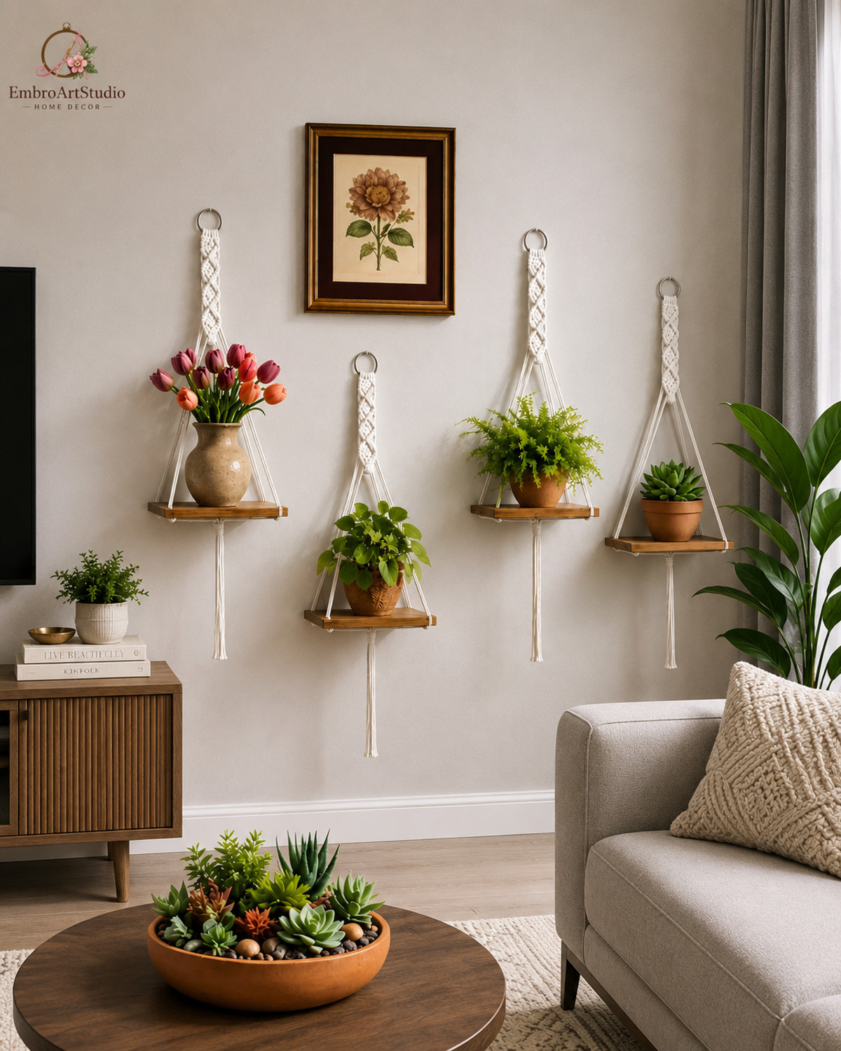 Image of JANAKI SHOP Wooden Wall Shelf