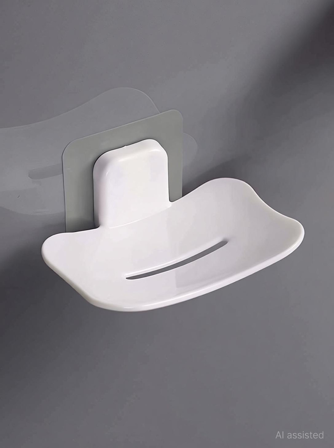Image of Lufasa Cup Kitchen Rack Plastic White Bathroom Shelves 3 Pcs + Soap Stand 3 Pcs Multipurpose and Rack for Home
