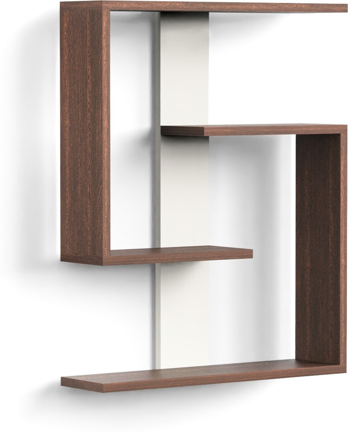 Image of BLUEWUD Easton Wall Mounted Multi Tier Wall shelf for Storage & Decor Particle Board Wall Shelf