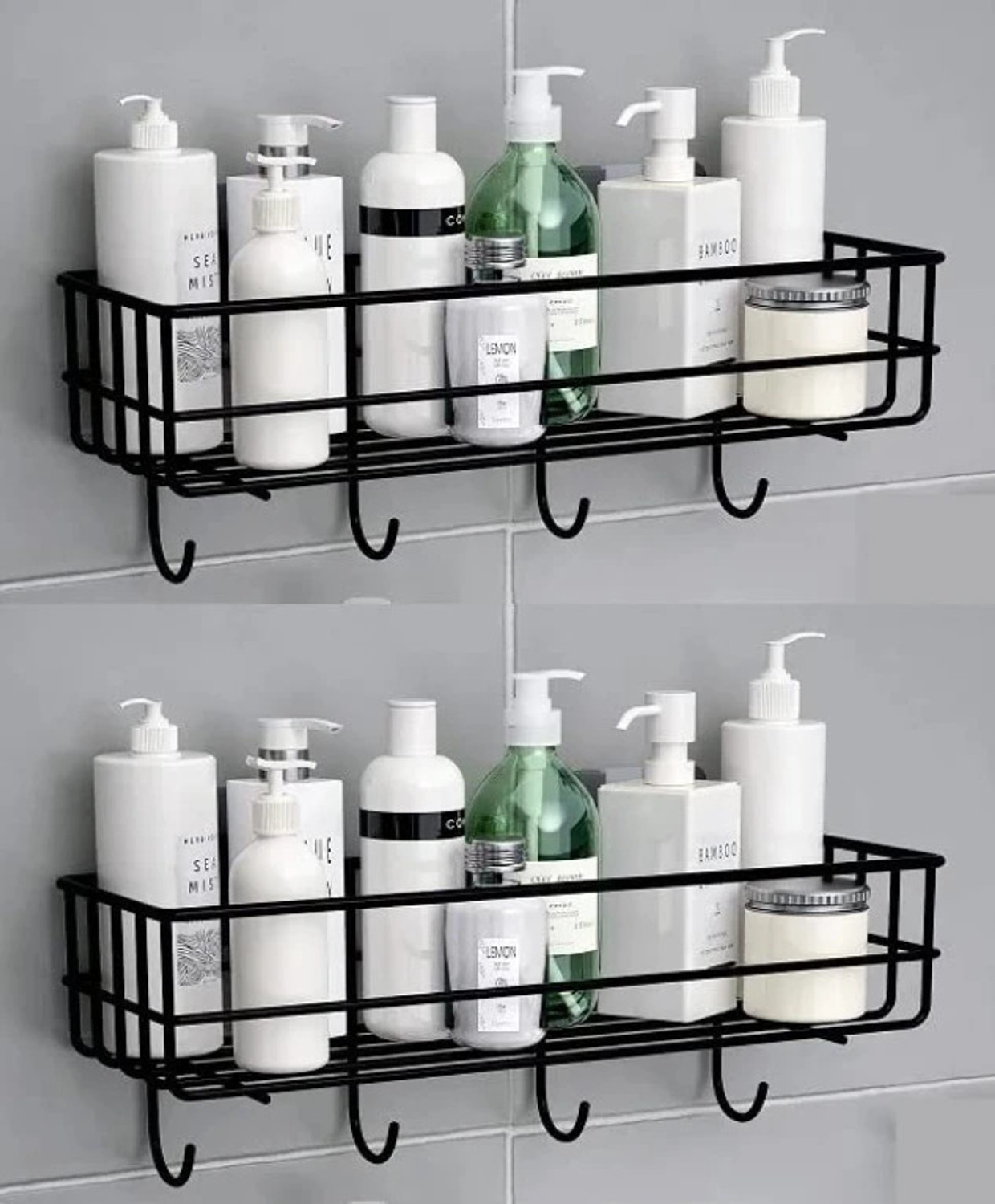 Image of AQUAVIBE Multi-use Self Adhesive Kitchen (PACK OF 1) Bathroom Shelve,storage Rack Stainless Steel Wall Shelf