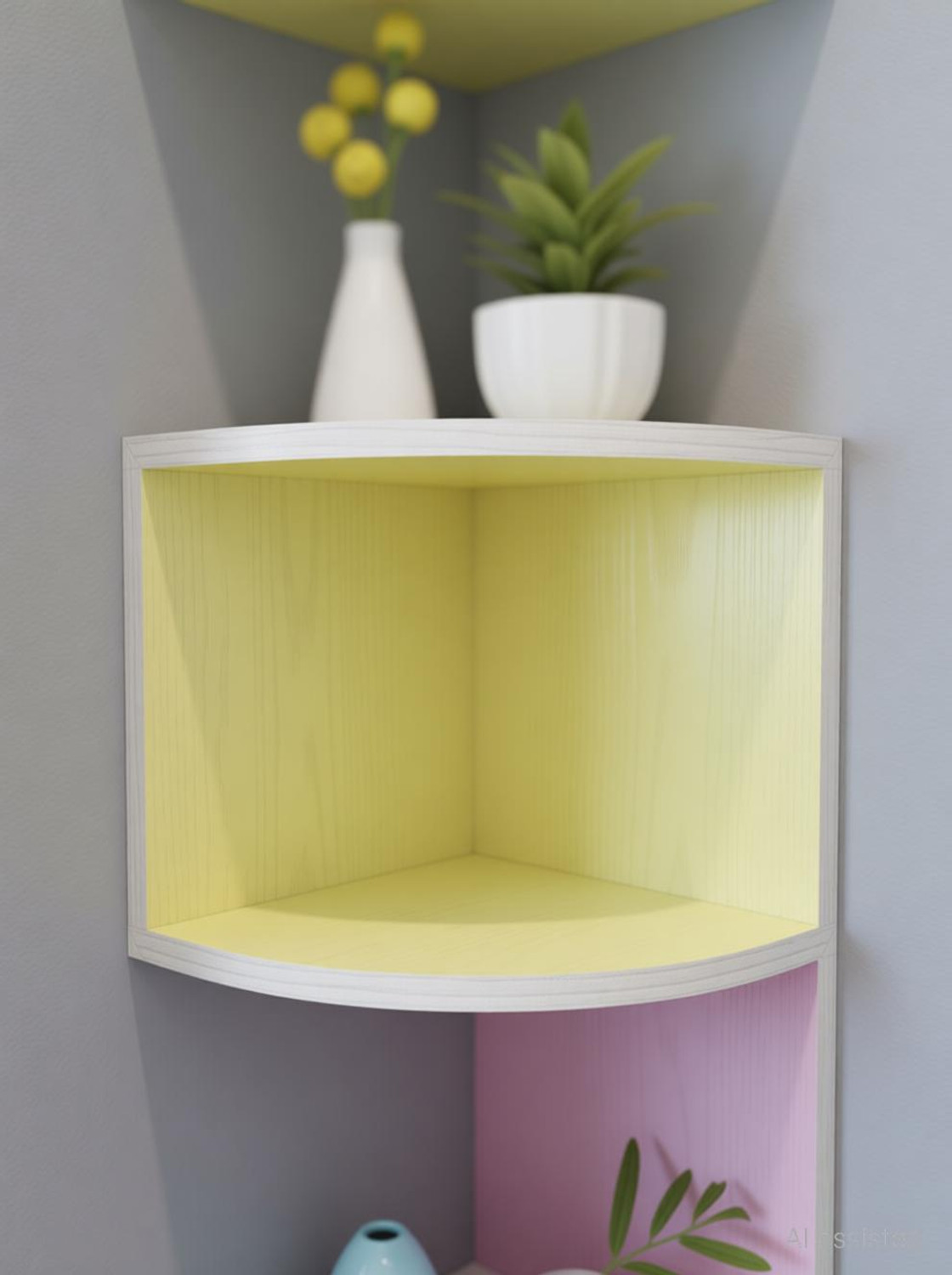 Image of saw zig zag corner rack shelf MDF (Medium Density Fiber) Wall Shelf